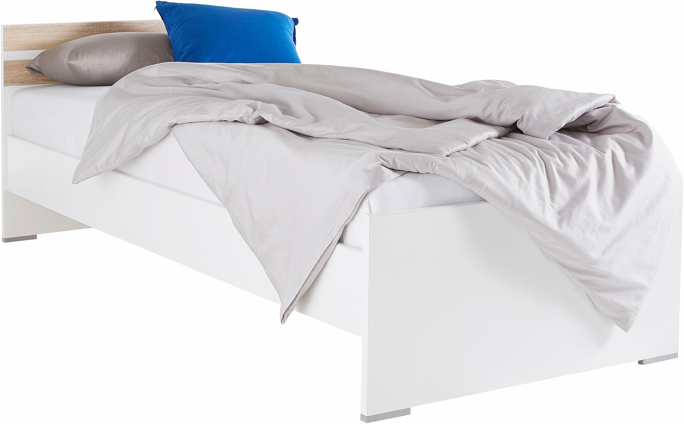 Bett WIMEX, B:96cm H:71cm L:205cm, weiß, Schlafzimmer, Betten, "Joker, Gästebett", Liegeflächen 90 oder 140x200cm, farbliche Akzente am Kopfteil