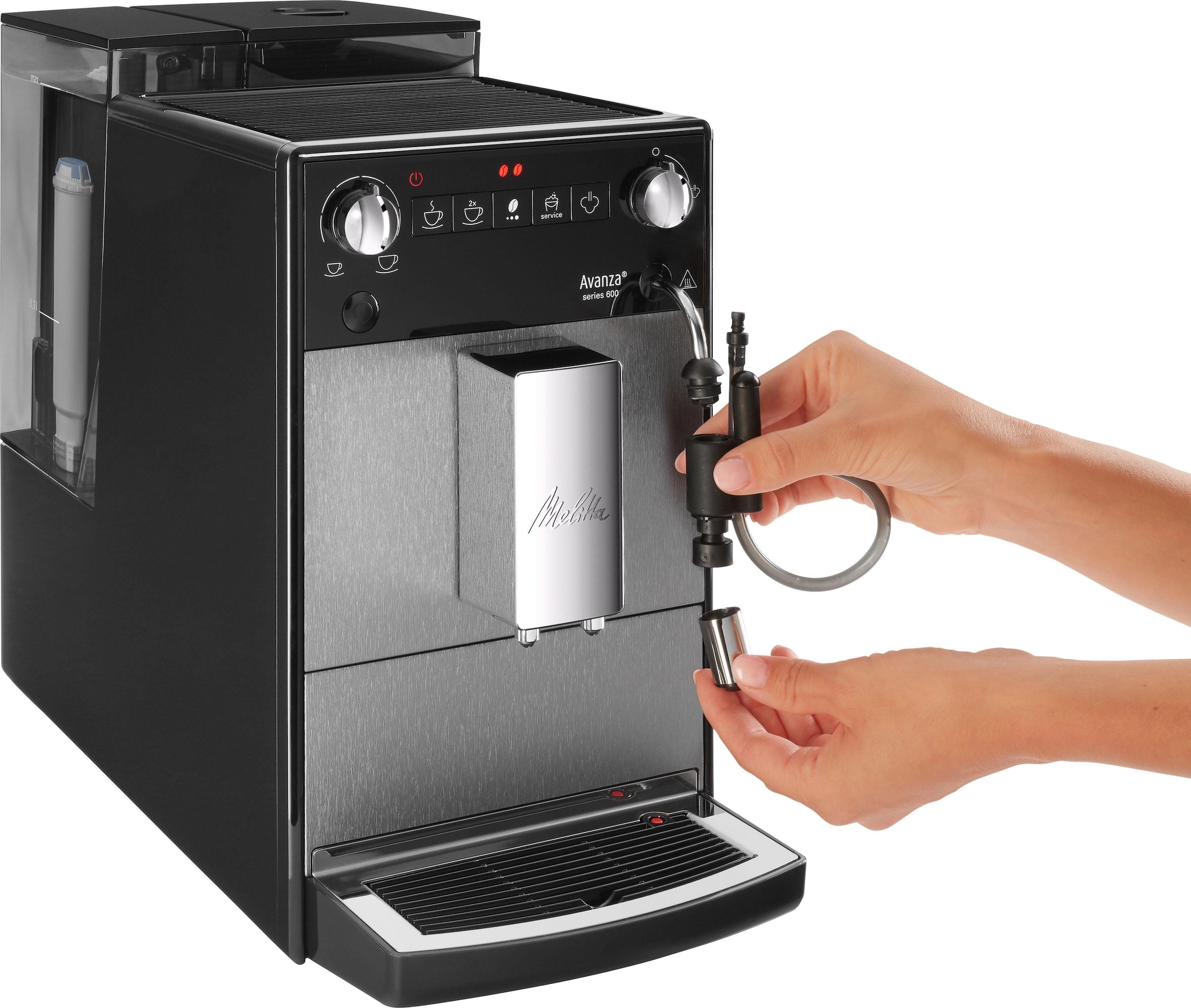 Melitta Kaffeevollautomat »Avanza® F270-100 Mystic Titan«, Kompakt, aber XL Wassertank & XL Bohnenbehälter, Milchschaum-System