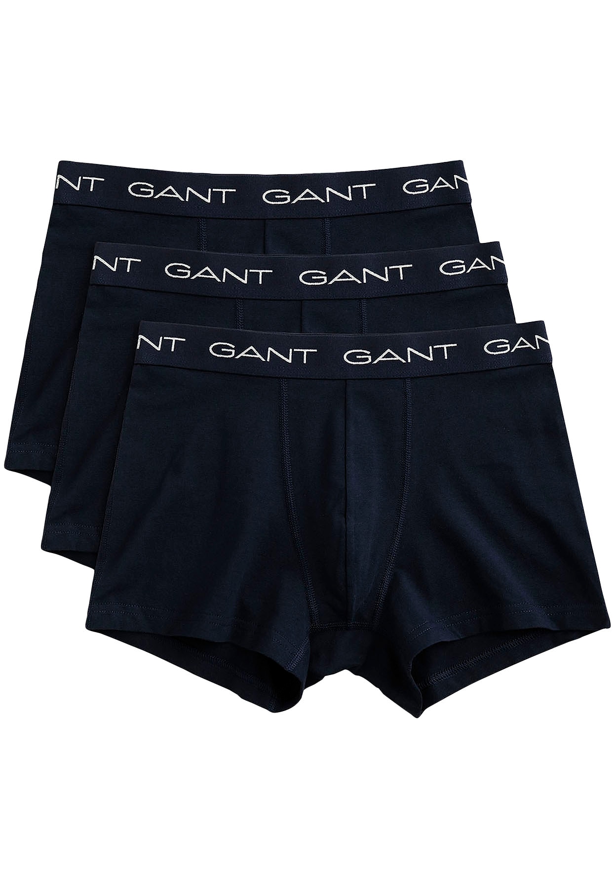 Gant Boxershorts, (Packung, 3 St., 3), mit elastischem Logobund