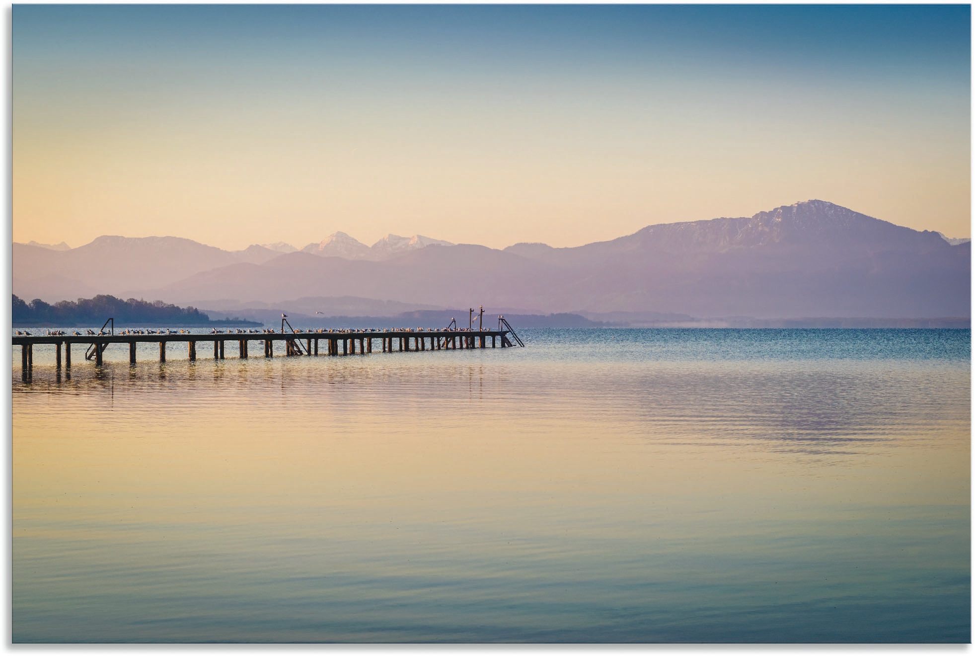 Artland Wandbild "Morgen am Chiemsee", Seebilder, (1 St.), als Alubild, Outdoorbild, Leinwandbild, Poster in verschied. 