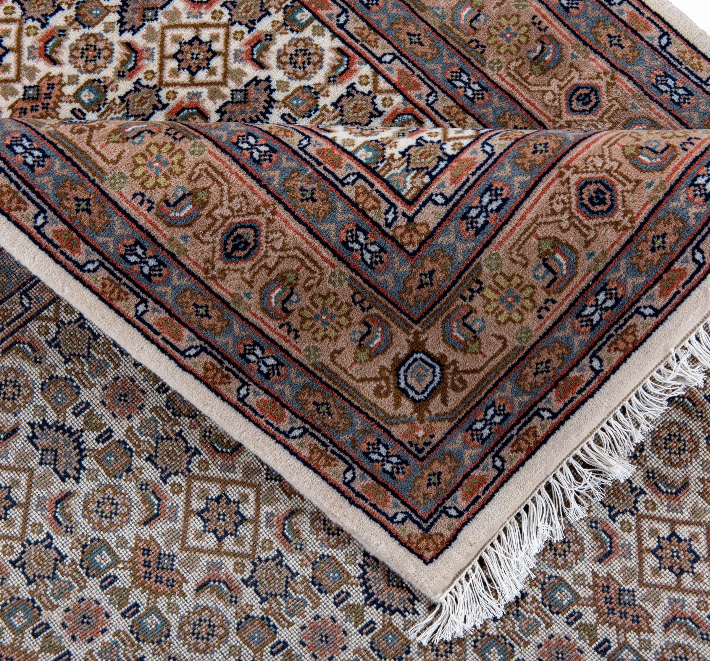 Orientteppich OTTO HOME "BH Oriantal", braun (cream braun), B:250cm H:12mm L:350cm, Schurwolle, Teppiche, reine Wolle, handgeknüpft, orientalisches Design, mit Fransen 2