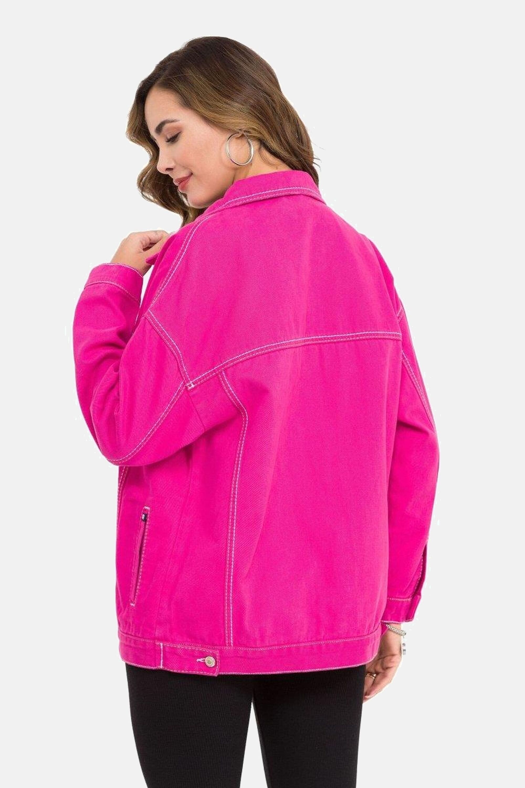 Cipo & Baxx Jeansjacke »Jeansjacke«, ohne Kapuze, mit stylischen auffälligen Elementen, WJ211