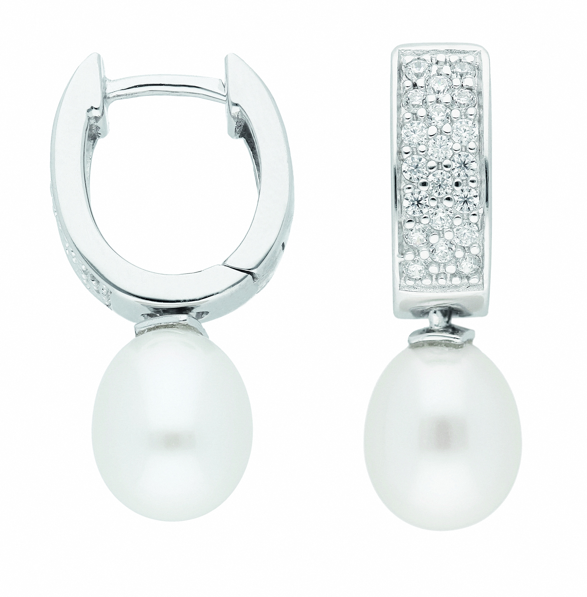 Adelia´s Paar Ohrhänger »925 Silber Ohrringe Creolen mit Zirkonia Ø 11,5 mm«,  mit Zirkonia Silberschmuck für Damen online bestellen | BAUR