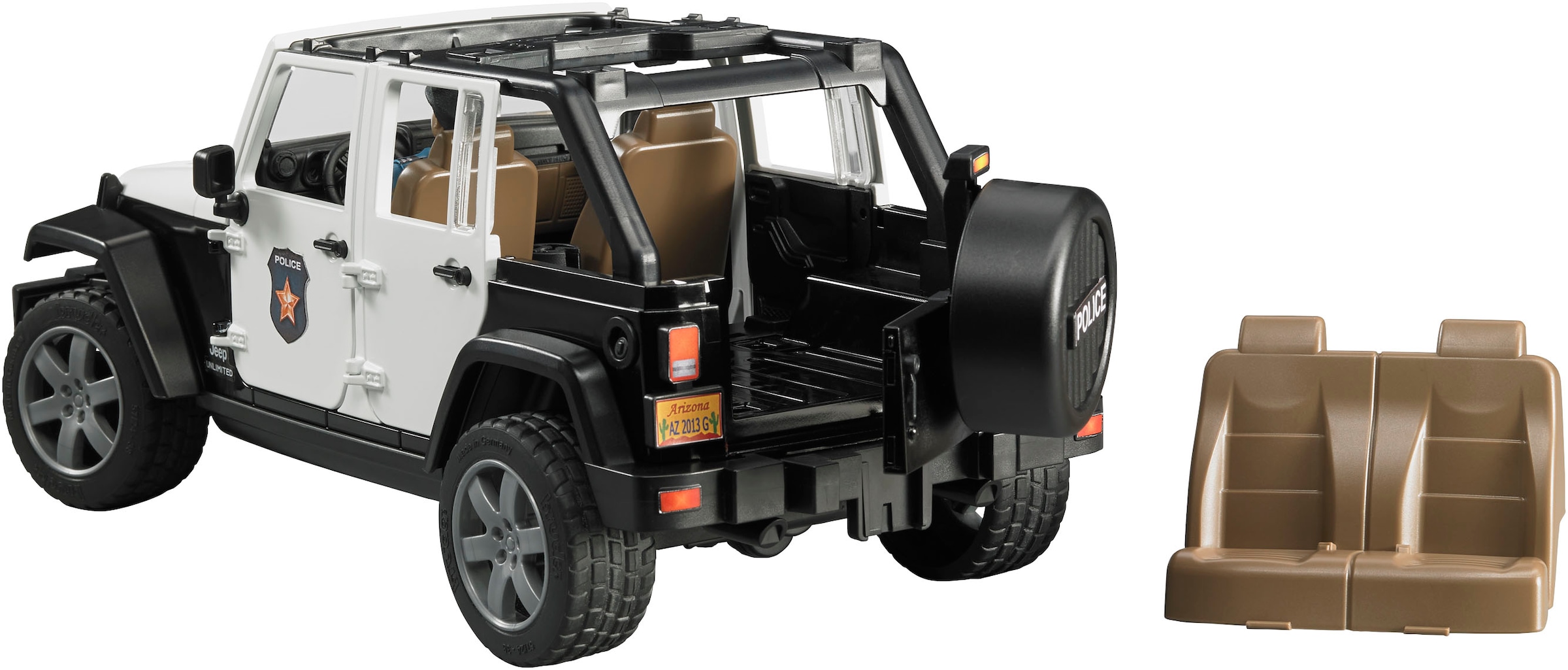 Bruder® Spielzeug-Auto »Jeep Wrangler Rubicon Unlimited Polizei/Figur/L+S (02526)«