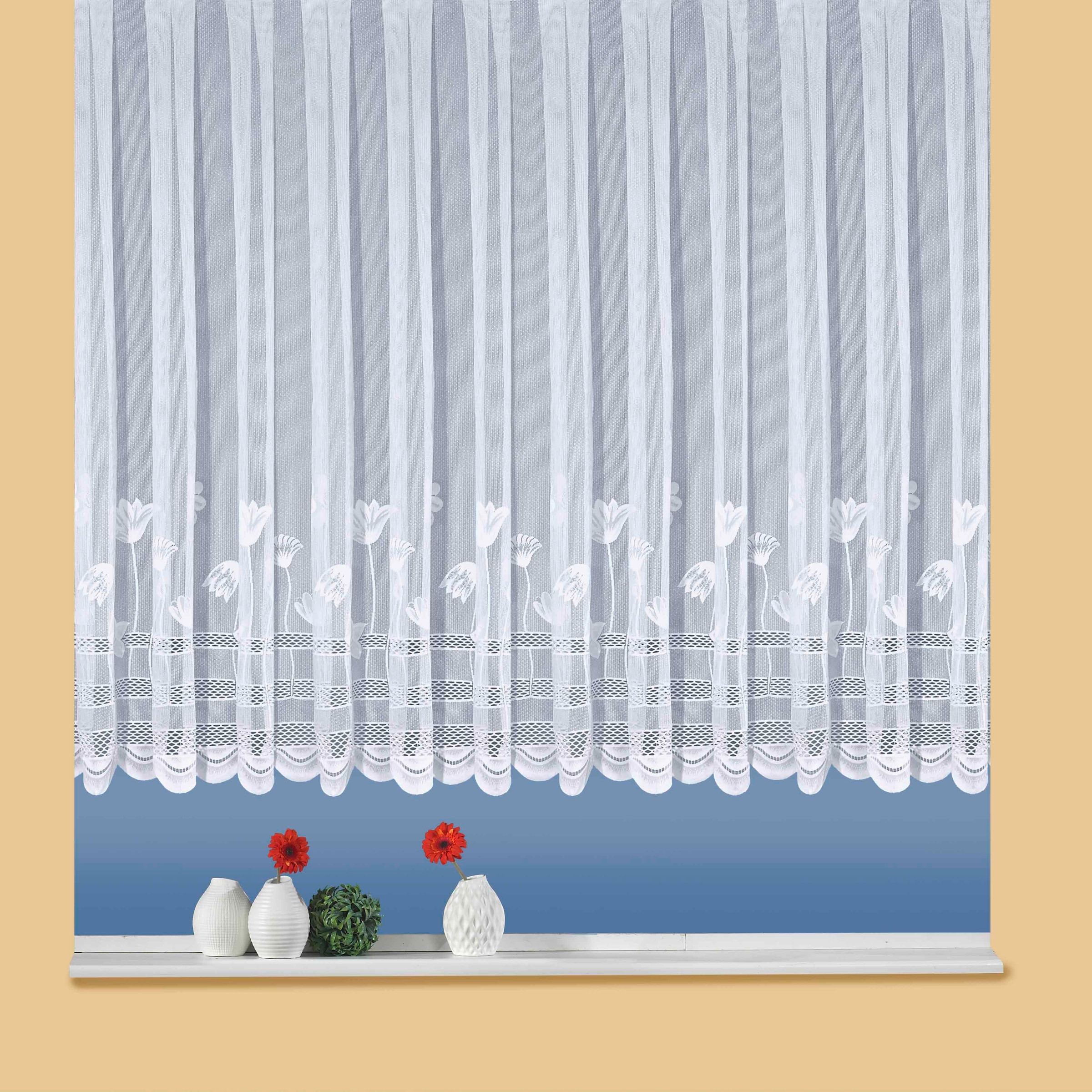 Weckbrodt Gardine "Flowers" Kräuselband 1 Stk. tlg. Jacquard, strukturiert, günstig online kaufen