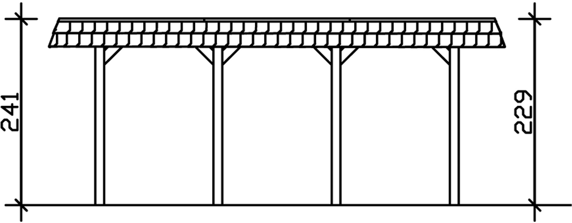 Skanholz Einzelcarport »Spreewald«, Nadelholz, 285 cm, Nussbaum, mit EPDM-Dach, rote Blende