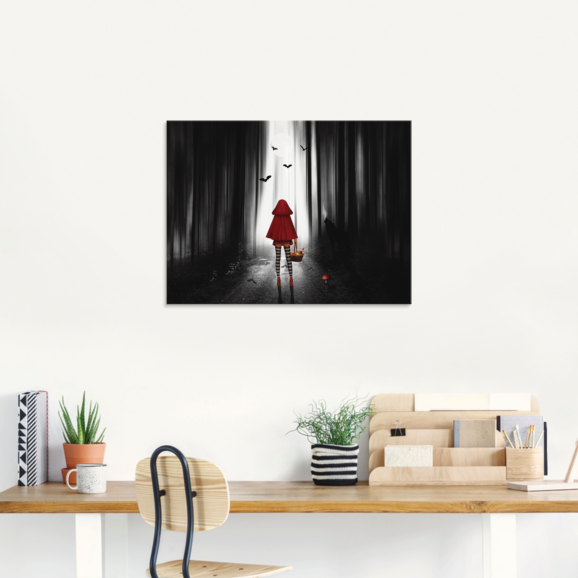 Artland Glasbild "Das Rotkäppchen auf High Heels" Dark Fantasy 1 Stk. tlg. günstig online kaufen