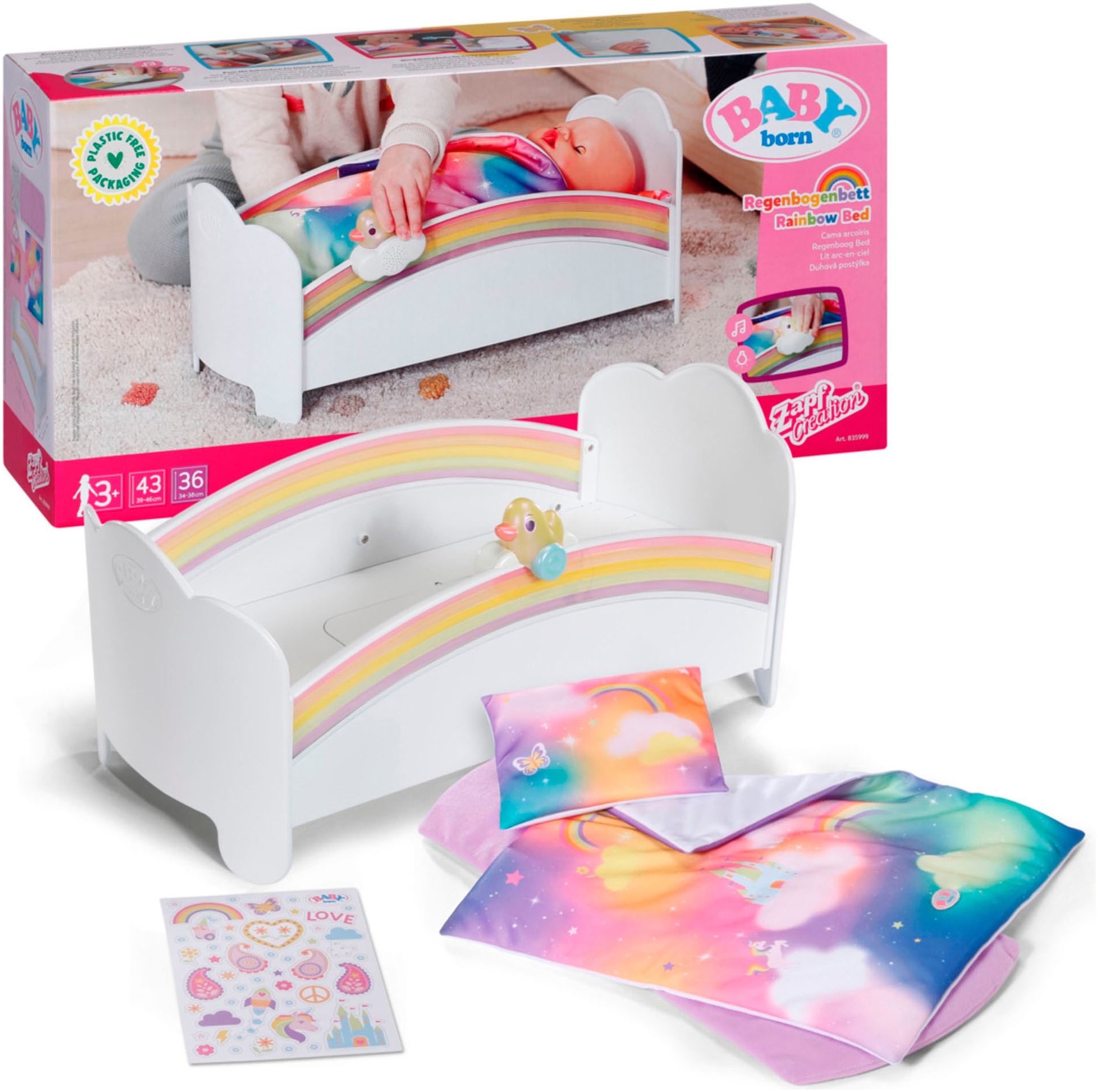Baby Born Puppenbett »Regenbogen«, mit Licht- und Soundeffekt