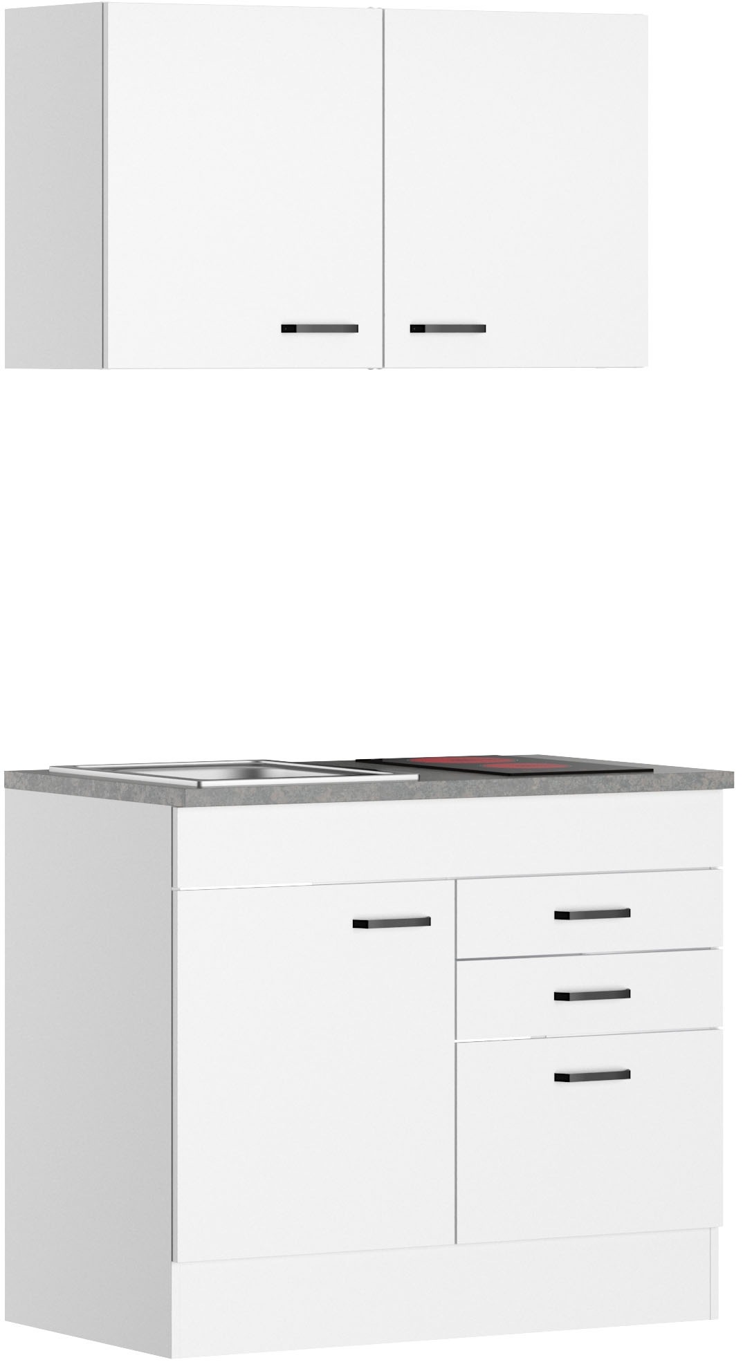 OPTIFIT Pantryküche "OPTImulti" Breite 100 cm, mit 2-Platten-Glaskeramikkochfeld