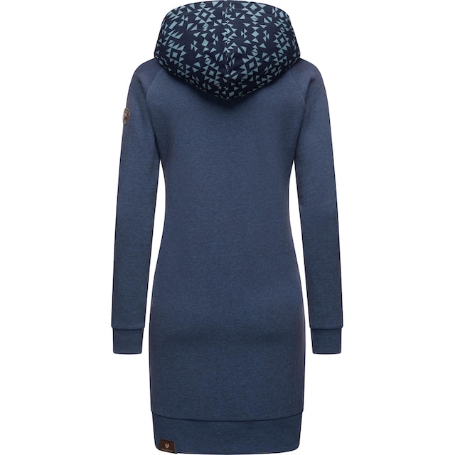 Ragwear Sweatkleid »Bessi«, Langärmliges Baumwoll Kleid mit  Printmuster-Kapuze online bestellen | BAUR