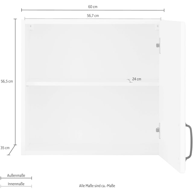 wiho Küchen Hängeschrank »Erla«, 60 cm breit mit Kassettenfront bestellen |  BAUR