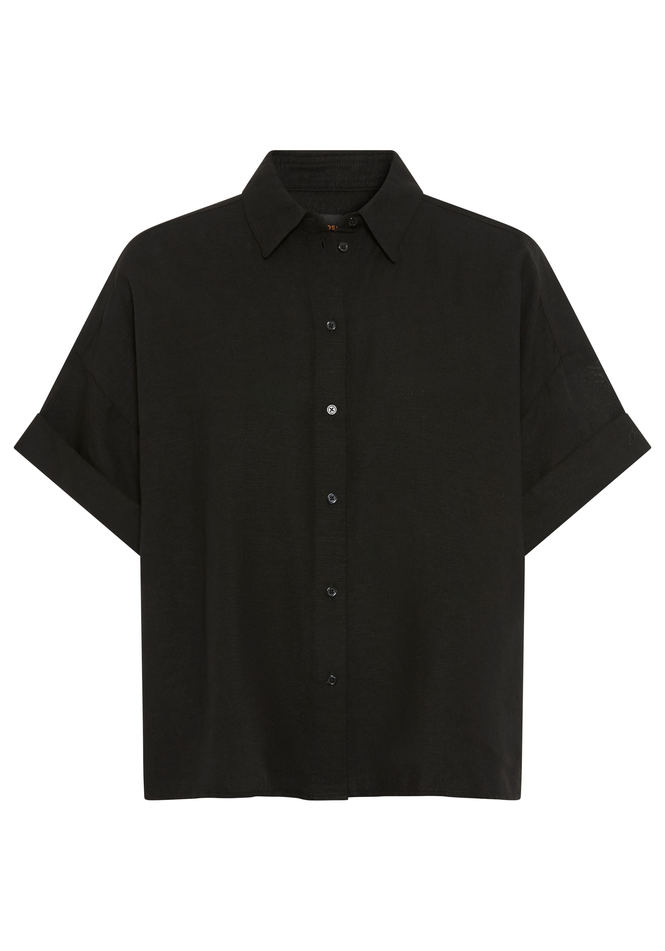 BOSS ORANGE Hemdbluse "Bisenas Premium Damenmode" mit Spitzkragen, Leinen-M günstig online kaufen