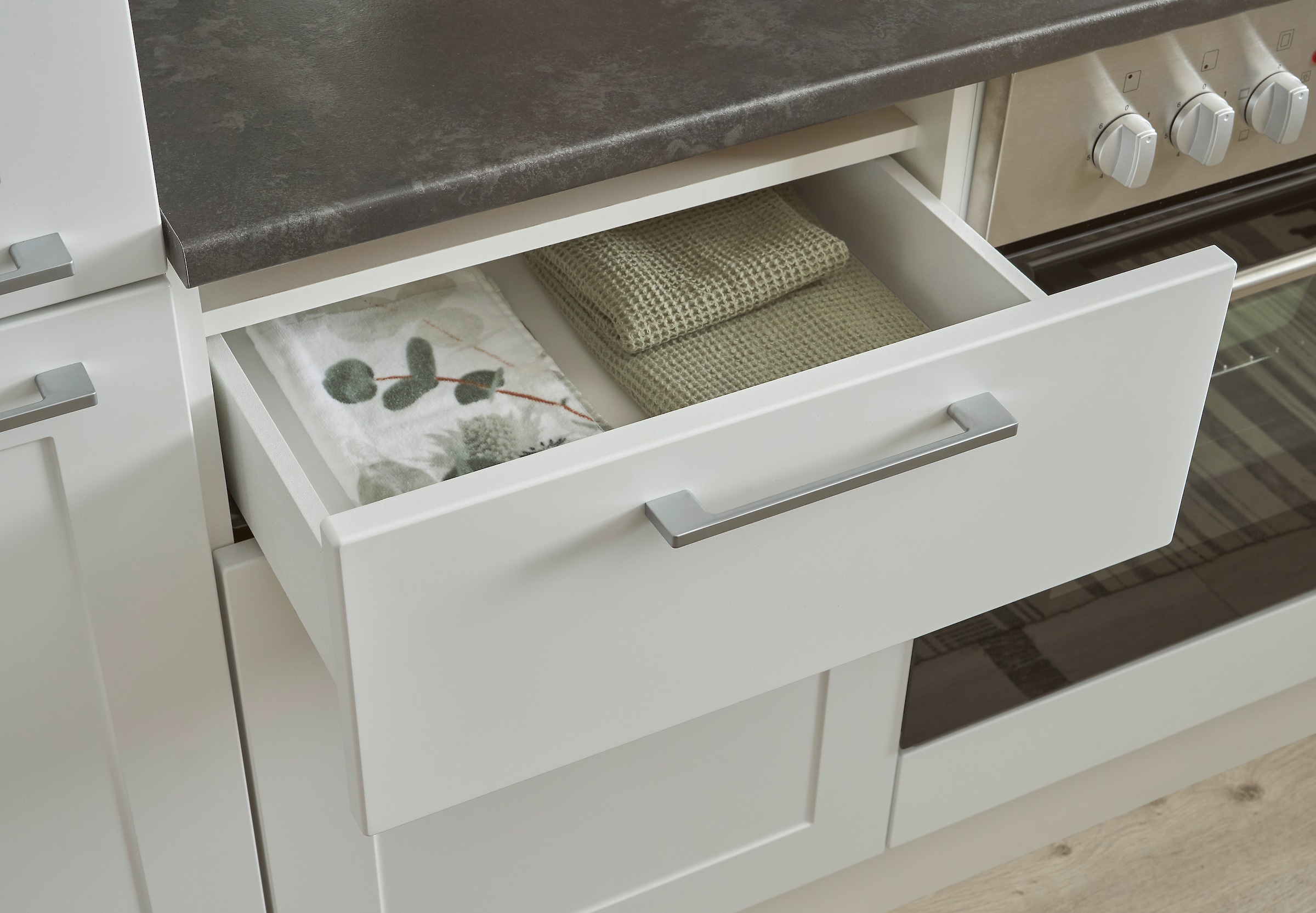 BASIC by Balculina Winkelküche »Marsi«, Stellmaße 310x175 cm, wahlweise mit E-Geräten, mit Soft-Close-Funktion