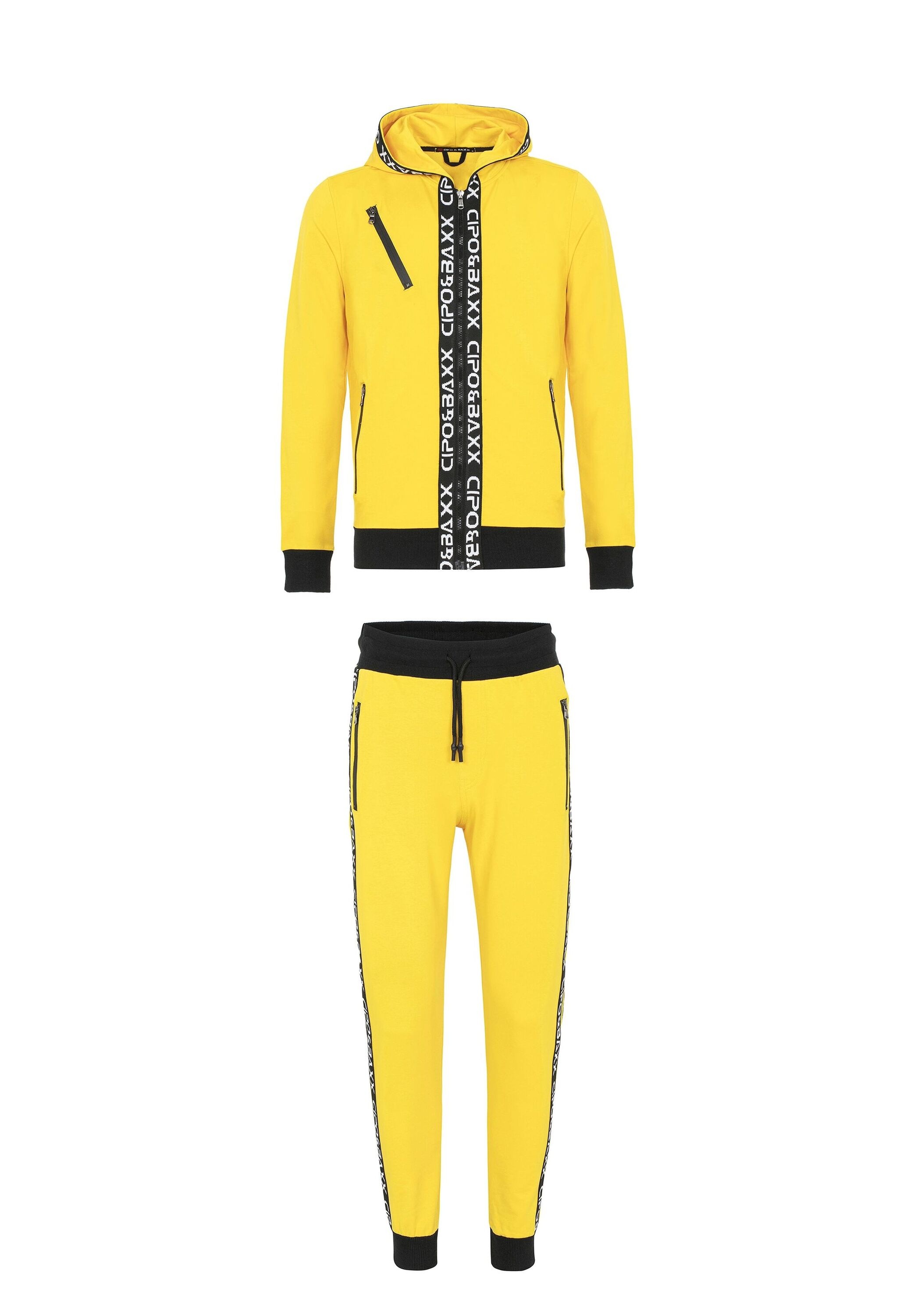 Cipo & Baxx Trainingsanzug "Trainingsanzug", 1 Stk. mit kontrastierenden Bü günstig online kaufen