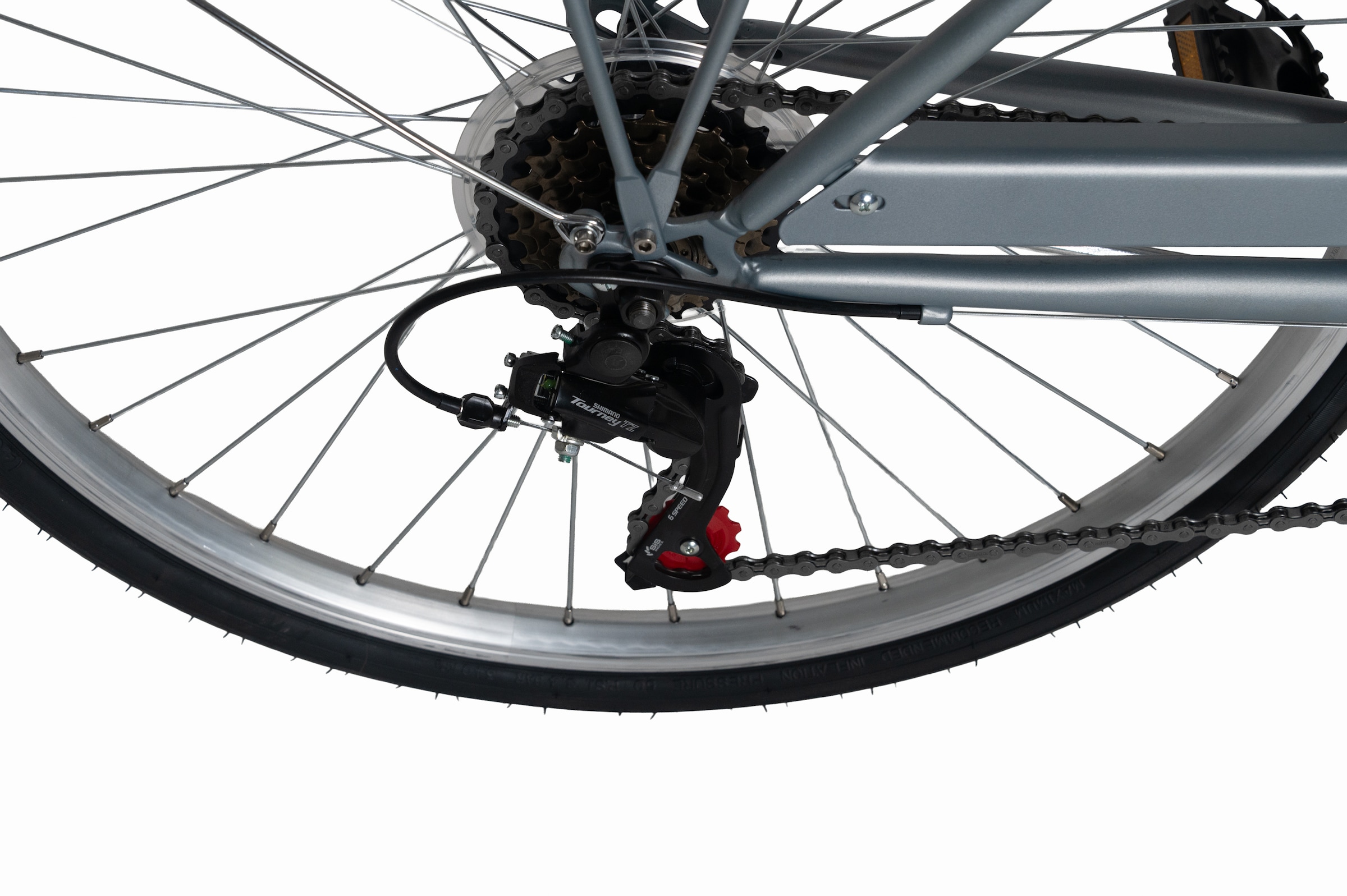 Dacapo Cityrad »DaCapo Citybike 26'' Cantaloupe Silver mit Korb RH 48 cm« 6 Gang Shimano Tourney Schaltwerk Kettenschaltung