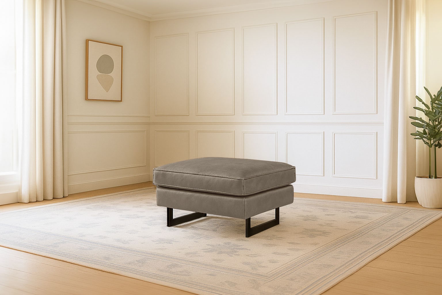 Home affaire Polsterhocker "Pinto" mit Keder, Metallfüßen und auch in Cord günstig online kaufen