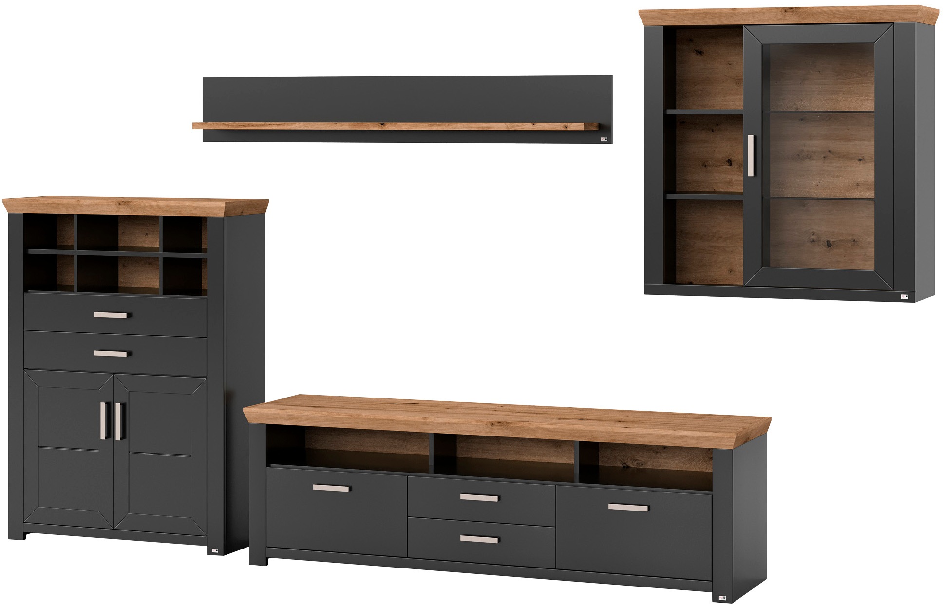 set one by Musterring Wohnwand "York" 4 Stk. tlg. günstig online kaufen