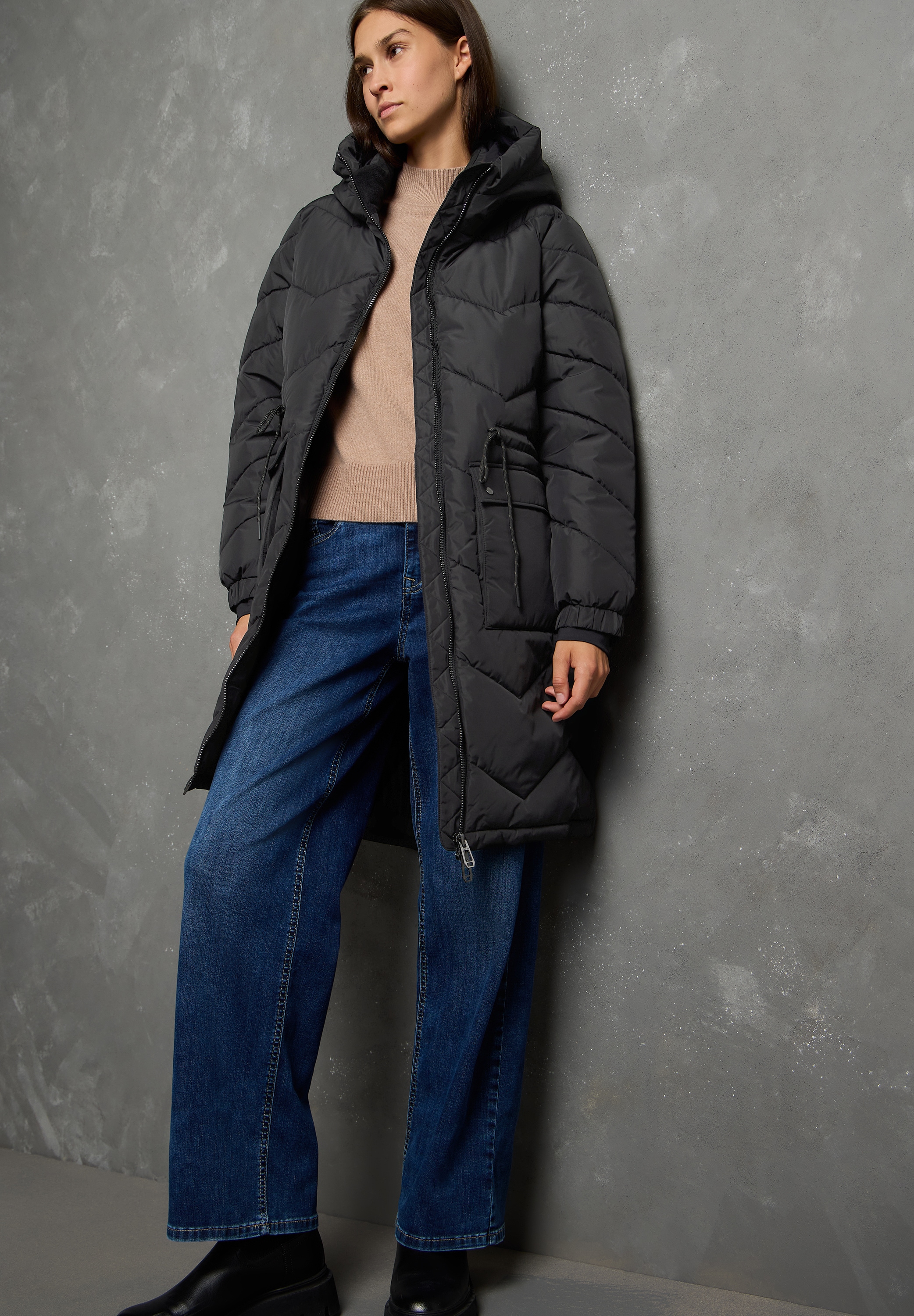 STREET ONE STUDIO Steppjacke mit Kapuze mit Kapuze