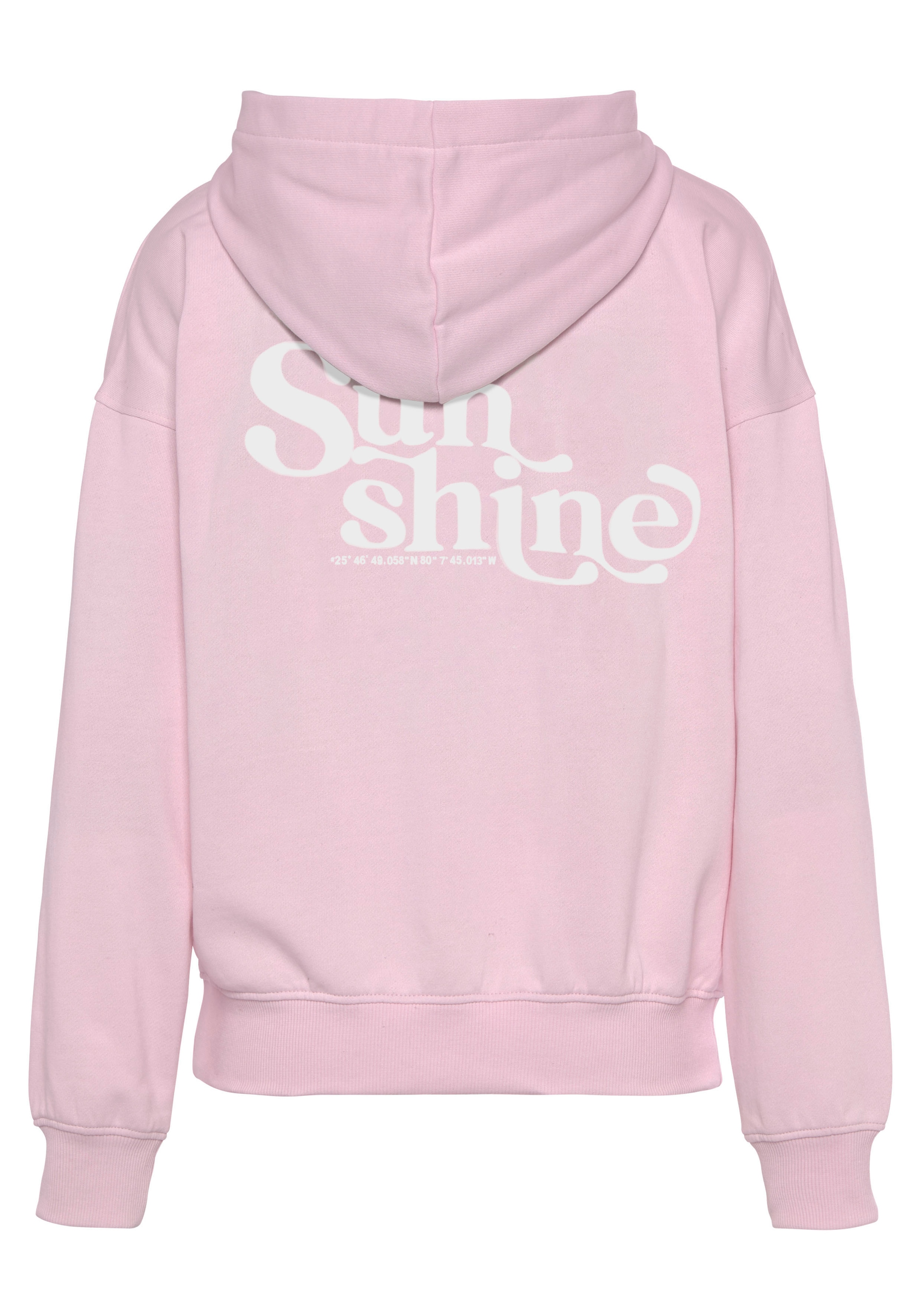 Buffalo Hoodie, Kapuzensweatshirt mit Rückenprint und Rippbündchen, Loungewear