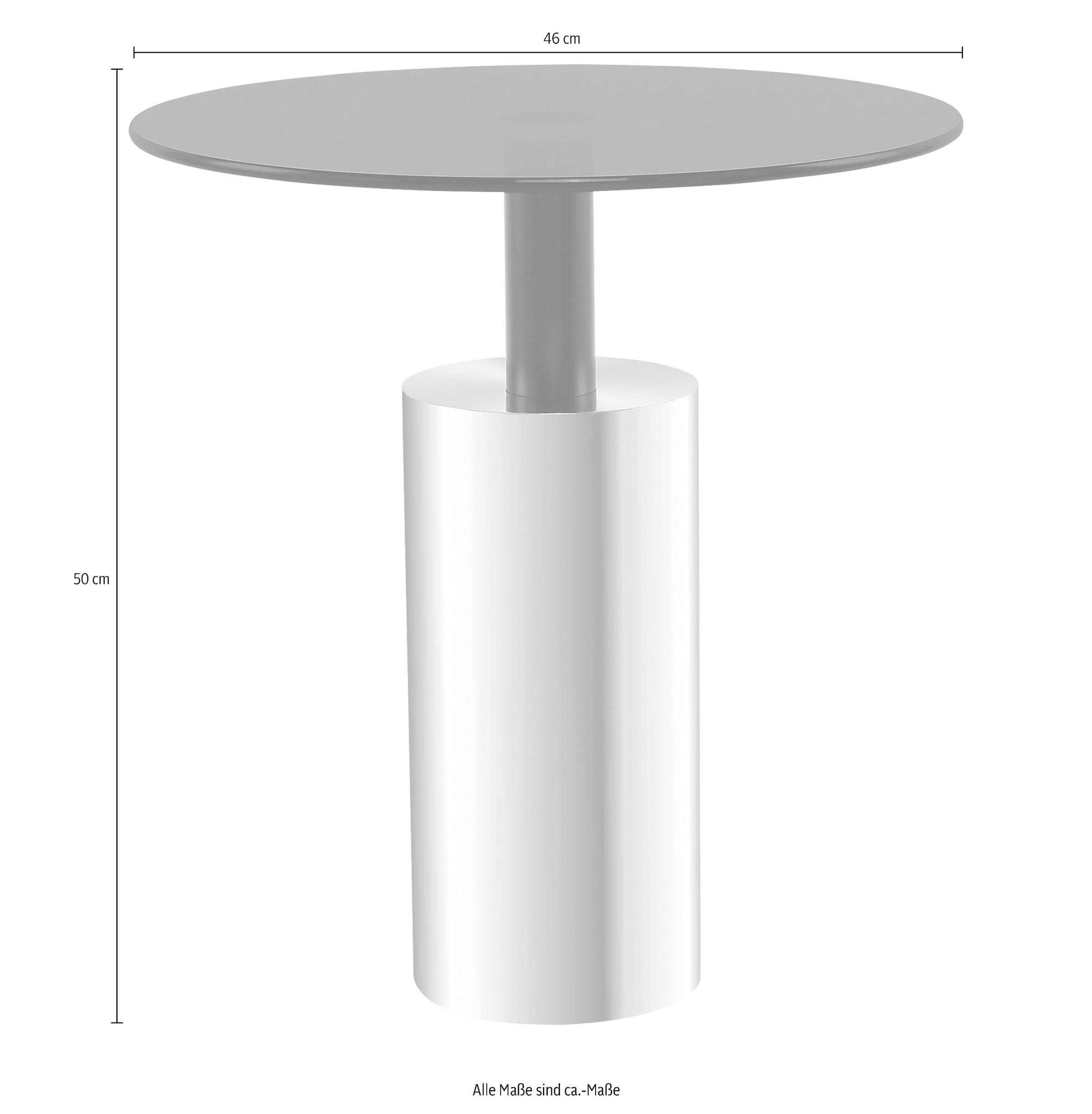 Kayoom Beistelltisch »Rosanna 525, Beistelltisch in glamourösem Stil,runde Glas-Tischplatte«, (1 St.), Runde Tischplatte, edles Design, zeitlose Farben, Sockel: Ø 15 cm