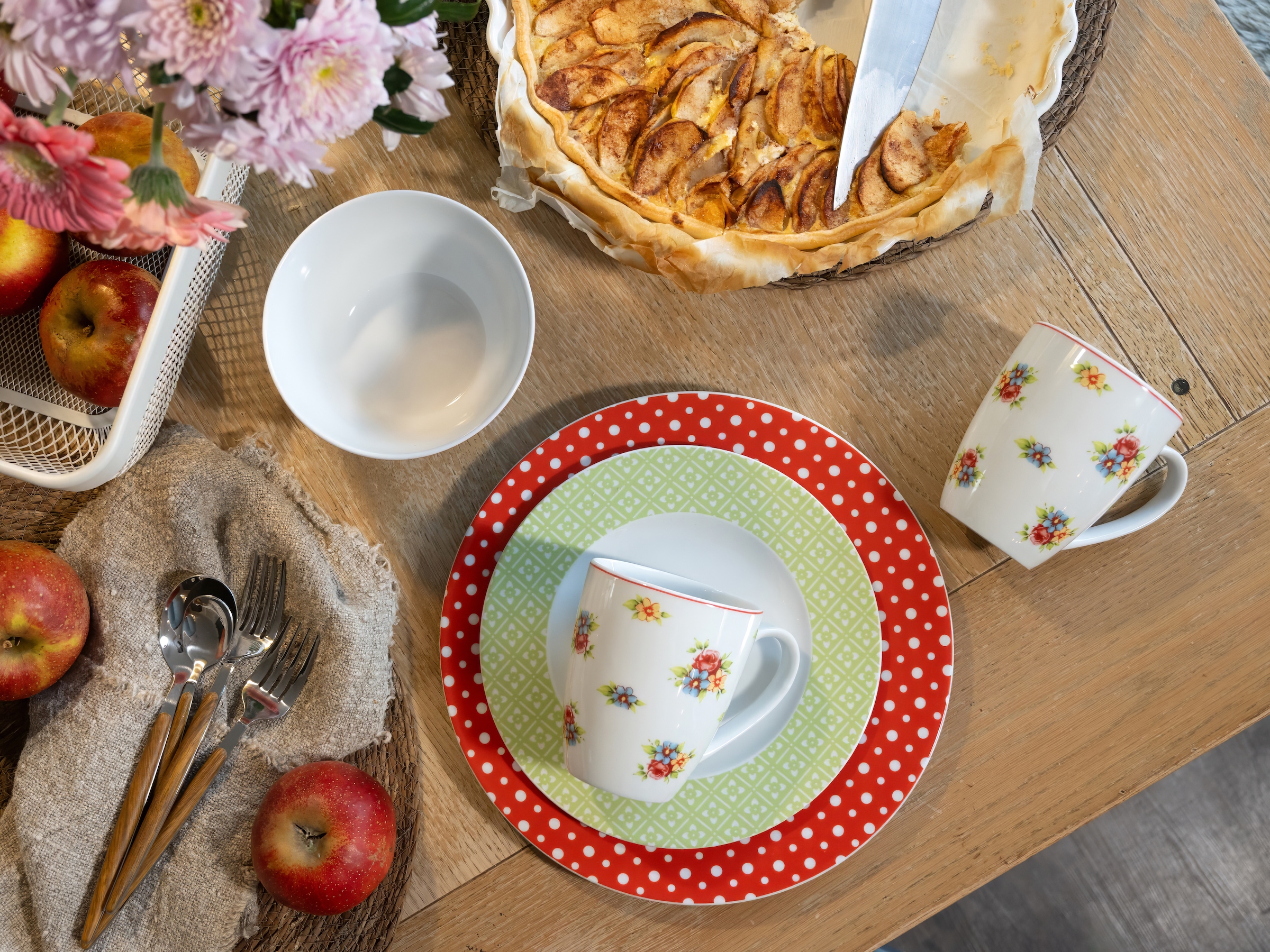 CreaTable Kombiservice »Geschirr-Set Emily« Service, romantisches Blumendekor, 16 Teile, für 4 Personen