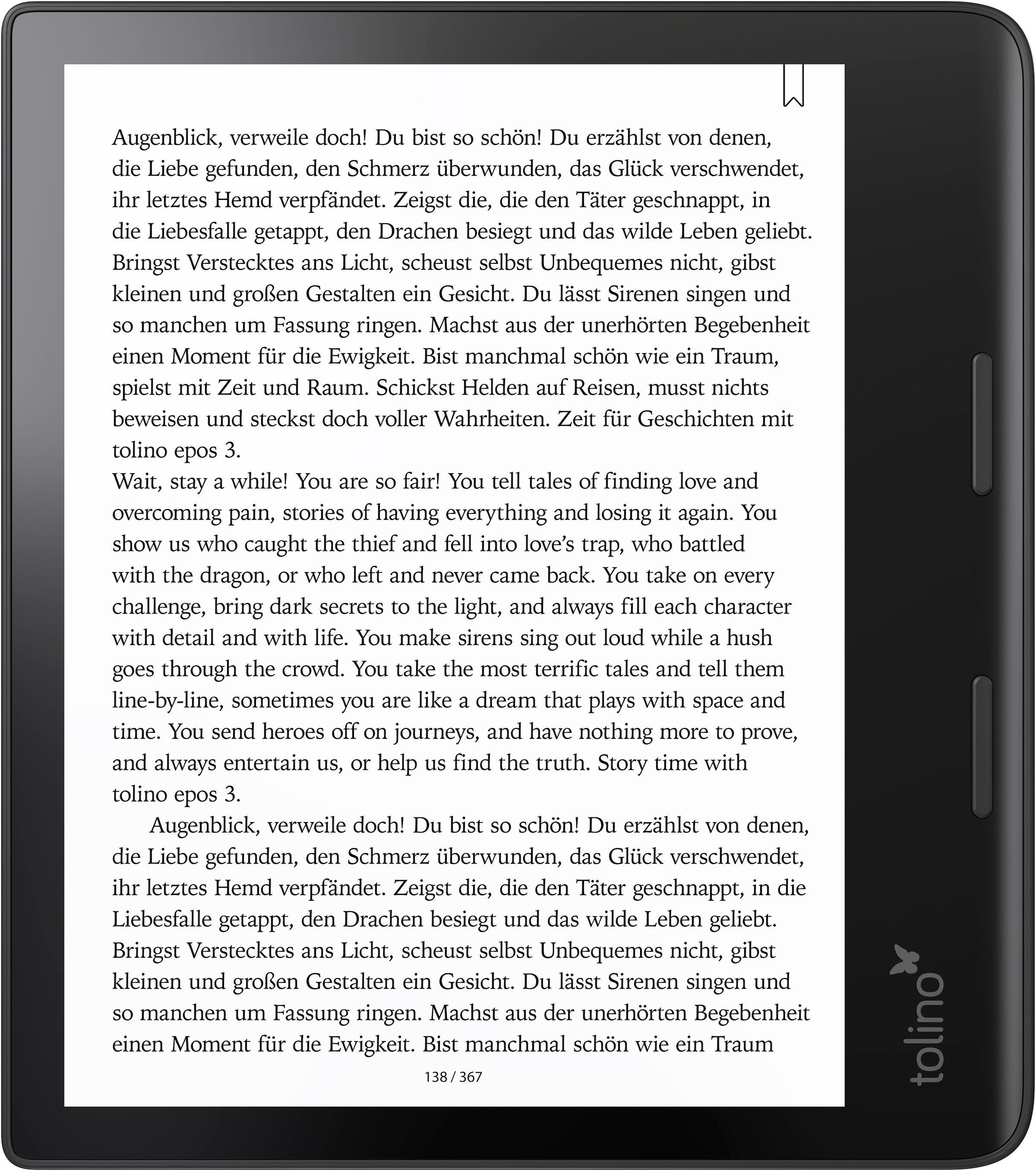 Tolino E-Book »epos 3«