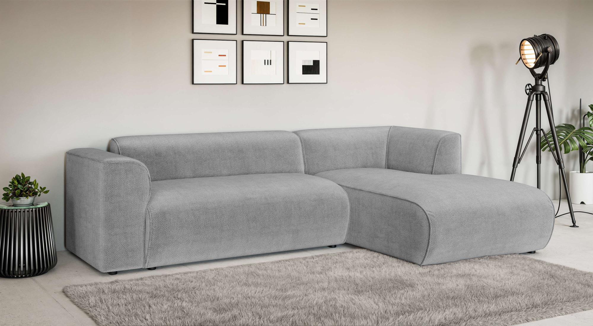Home affaire Ecksofa "GENTON L-Form (257 cm), zeitlos & stilvolles Design," Aufwendig gepolstert, in Cord, Chenille und Struktur