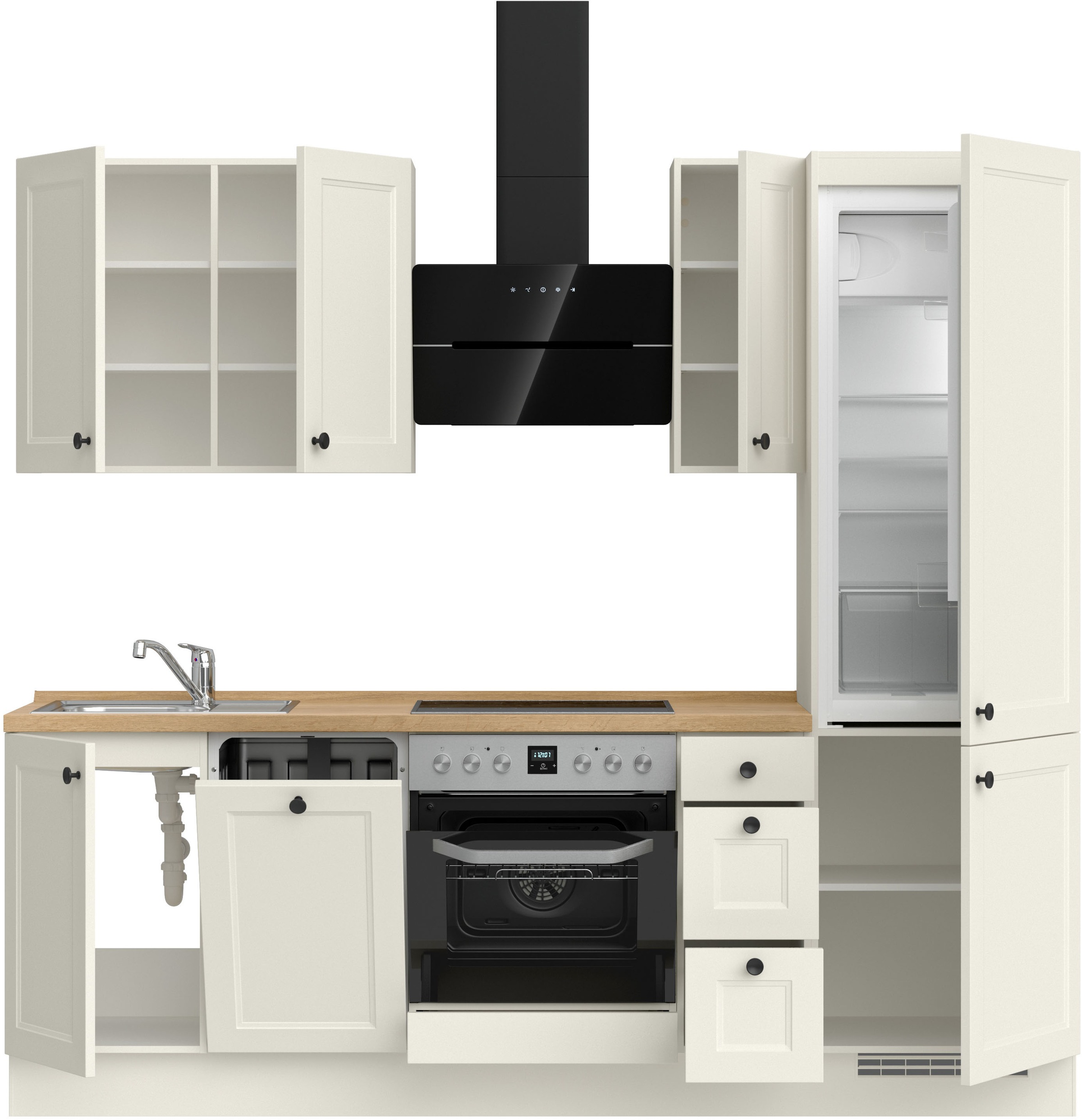nobilia® Küchenzeile »"Cascada II"«, vormontiert, Breite 240 cm, Ausrichtung wählbar, wahlw. mit E-Geräten