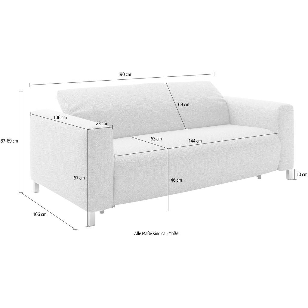 Places of Style Schlafsofa »Quarto für Dauerschläfer geeignet durch hochwertigen Faltbeschlag«, 3 Breiten und 3 Matratzenausführungen, belastbar zwischen 200-.270kg