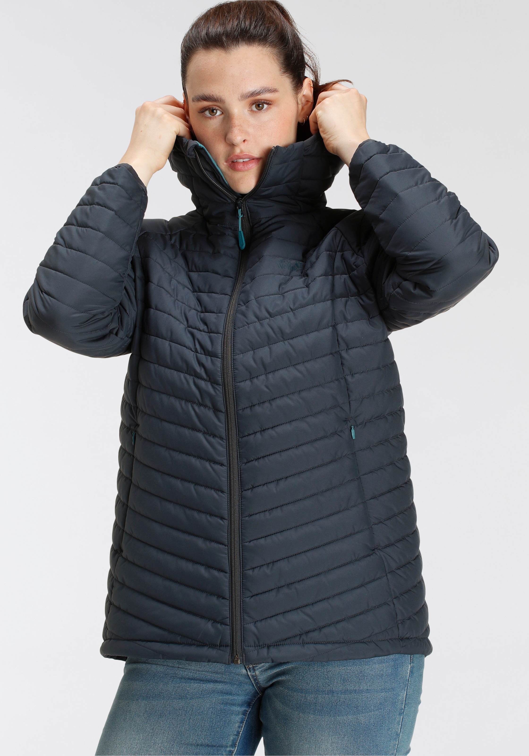 Jack Wolfskin Steppjacke "NUBEENA", mit Kapuze, Wärmend, winddicht, Übergan günstig online kaufen