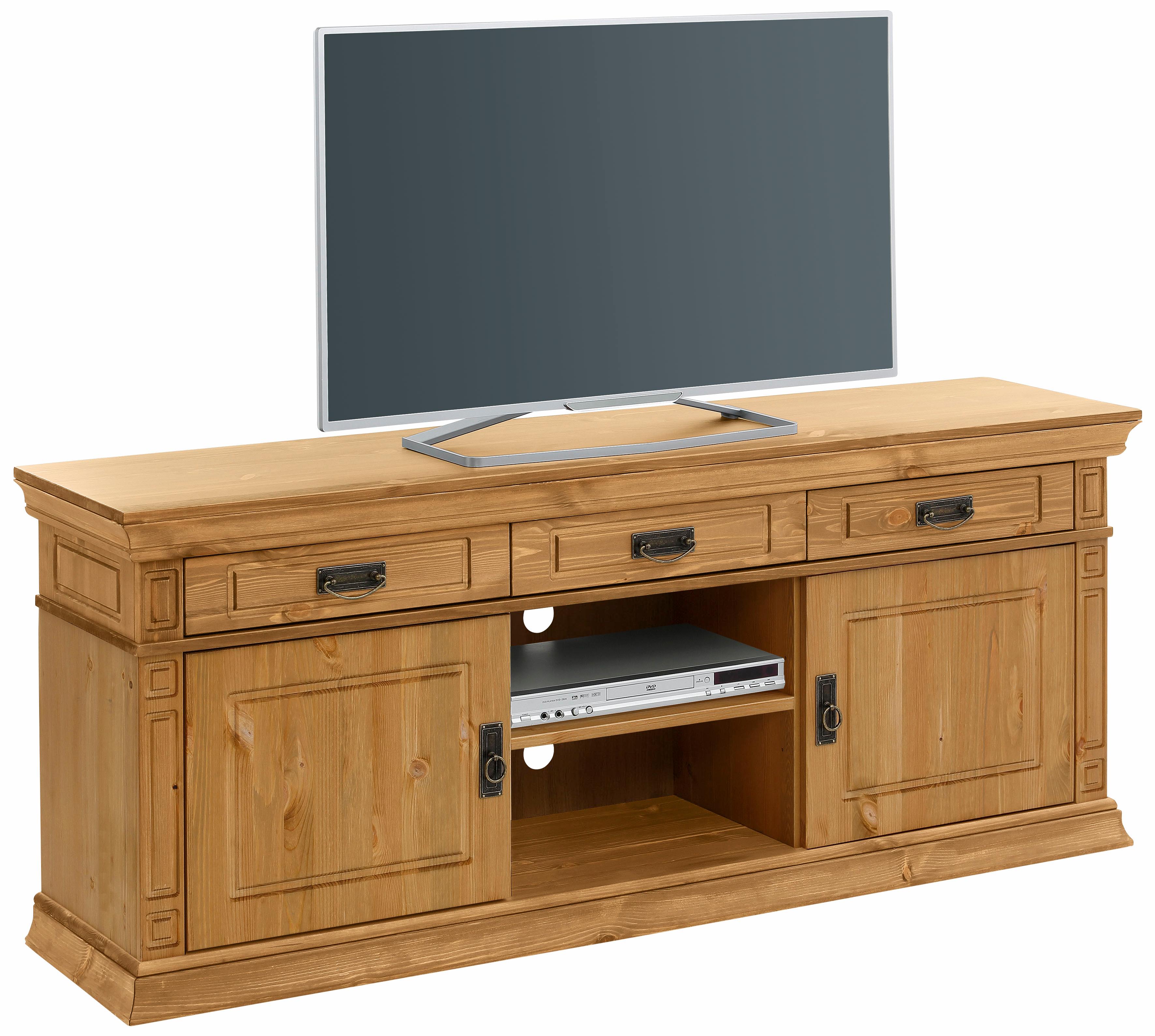 OTTO home TV-Board "Vinales, Sideboard, Kommode, 3 Schubkästen, 4 Fächer" Messinggriffe im Jugendstil, Zierleiste und eleganter Sockel