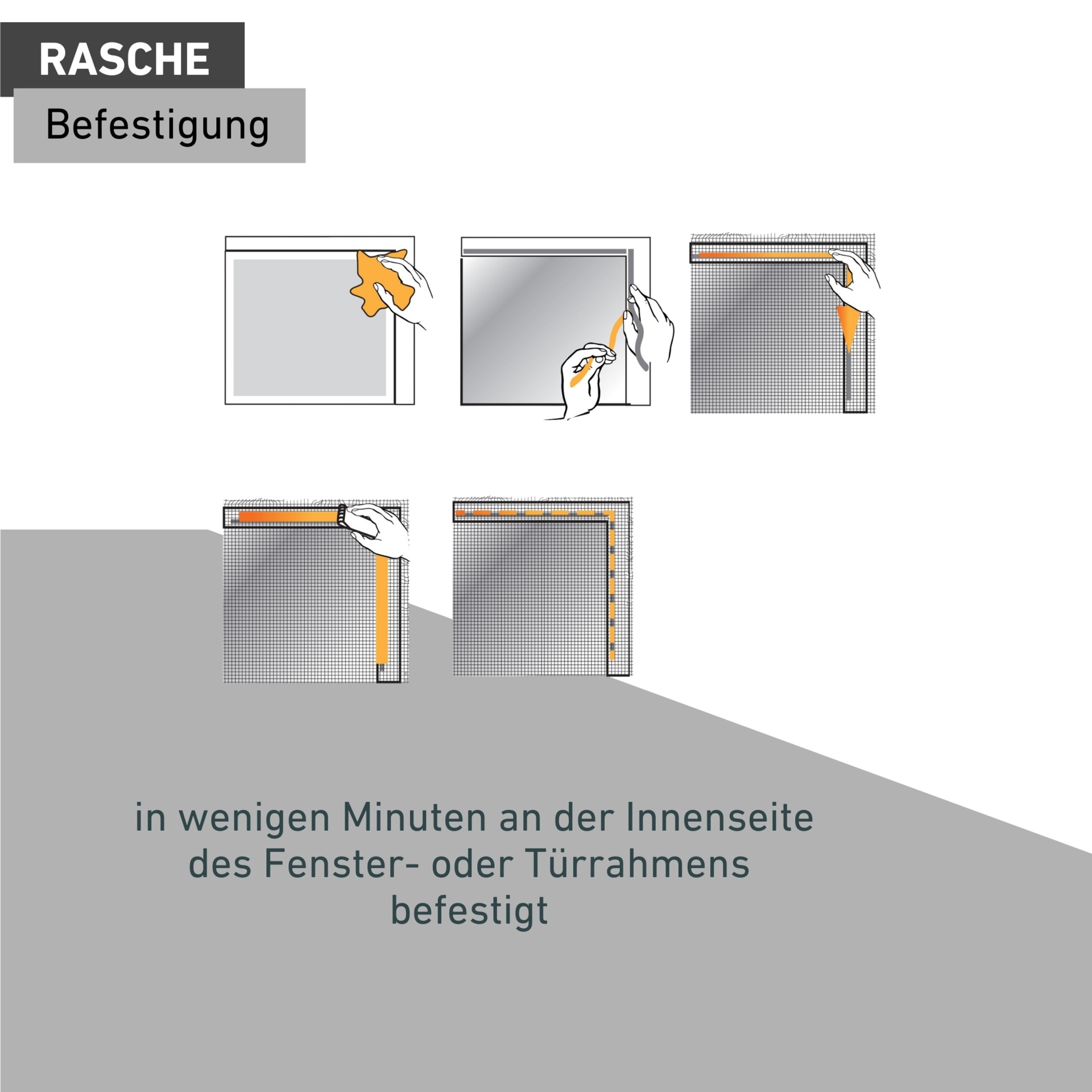 Windhager Fliegengitter-Gewebe »Plus für bodentiefe Fenster, Balkon- und Terrassentüren, ohne Bohren« 1 Stk. tlg. Insektenschutzgitter 130 x 220 cm, erhältlich in anthrazit, weiß