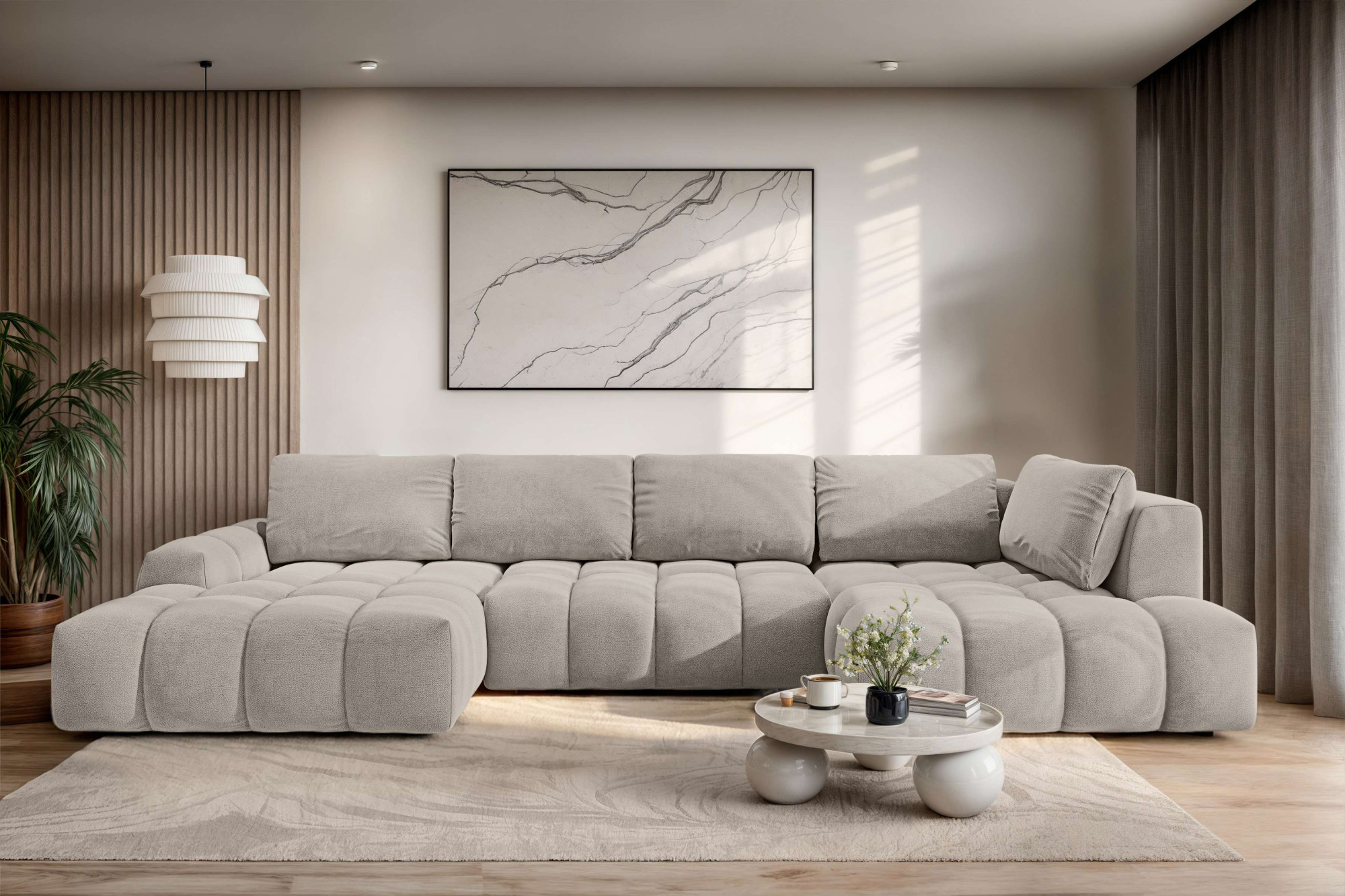 OTTO home Wohnlandschaft "AZITA U-Form, Breite 363 cm - OTTO. Verlässliche Qualität." wahlweise als Schlafsofa mit Bettkasten, Bubble-Optik