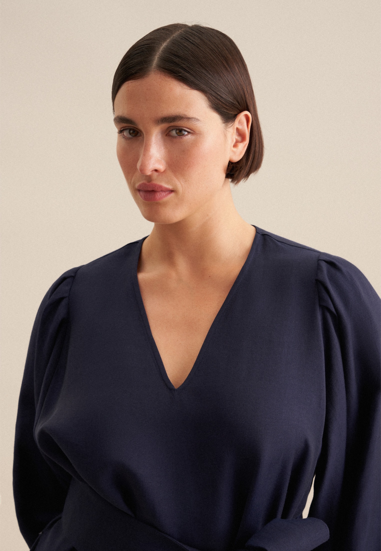 seidensticker Sommerkleid »Schwarze Rose«, 3/4-Arm V-Neck Uni