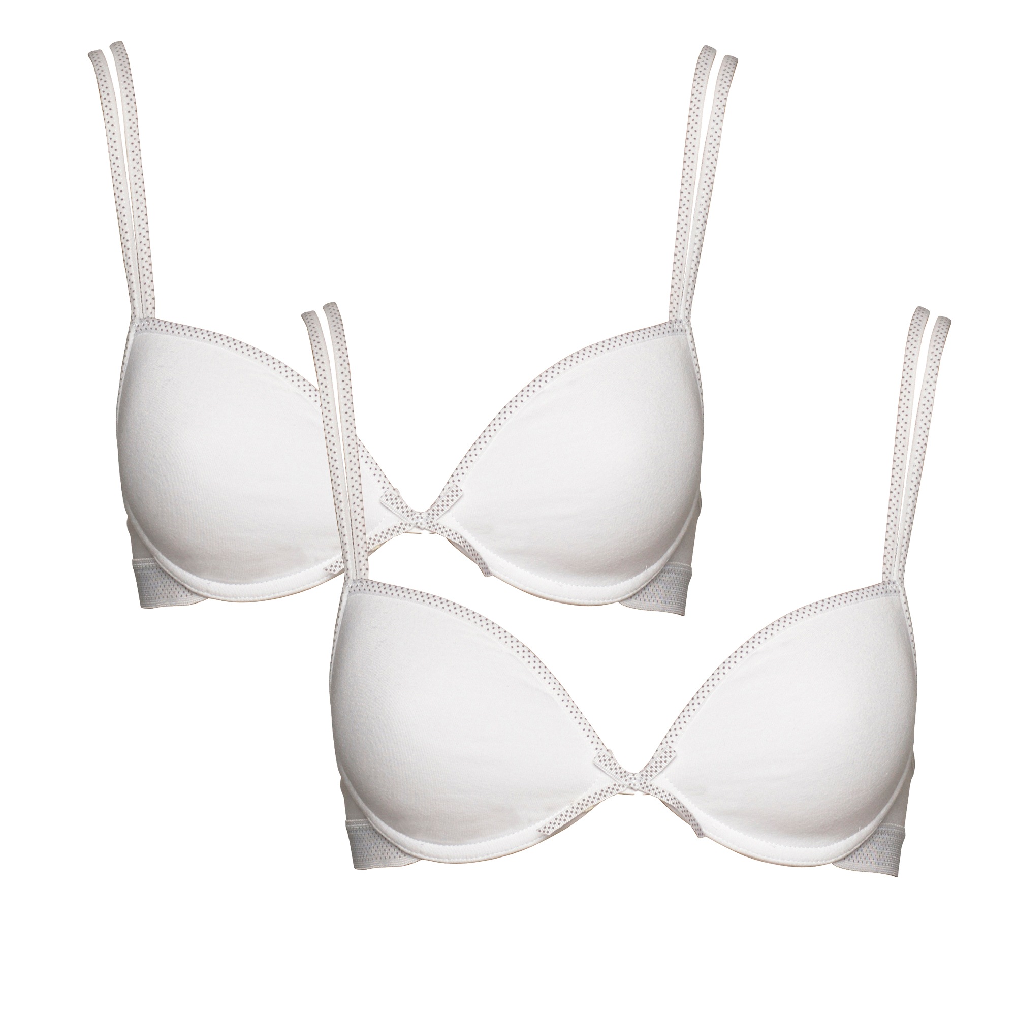 Boobs & Bloomers "Anny" 2er Pack, mit Schale, mit Schleife, mit Bügel, verstellbare Träger, Baumwollmix