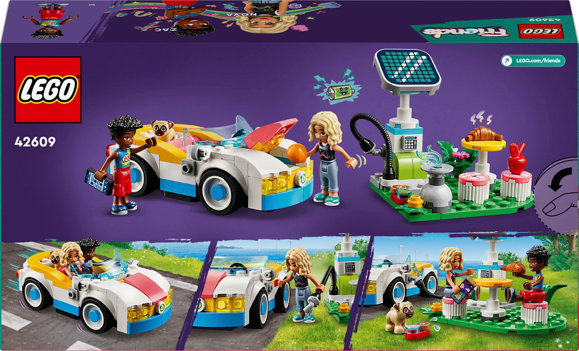 LEGO® Konstruktionsspielsteine »E-Auto mit Ladestation (42609), LEGO Friends«, (170 St.), Made in Europe