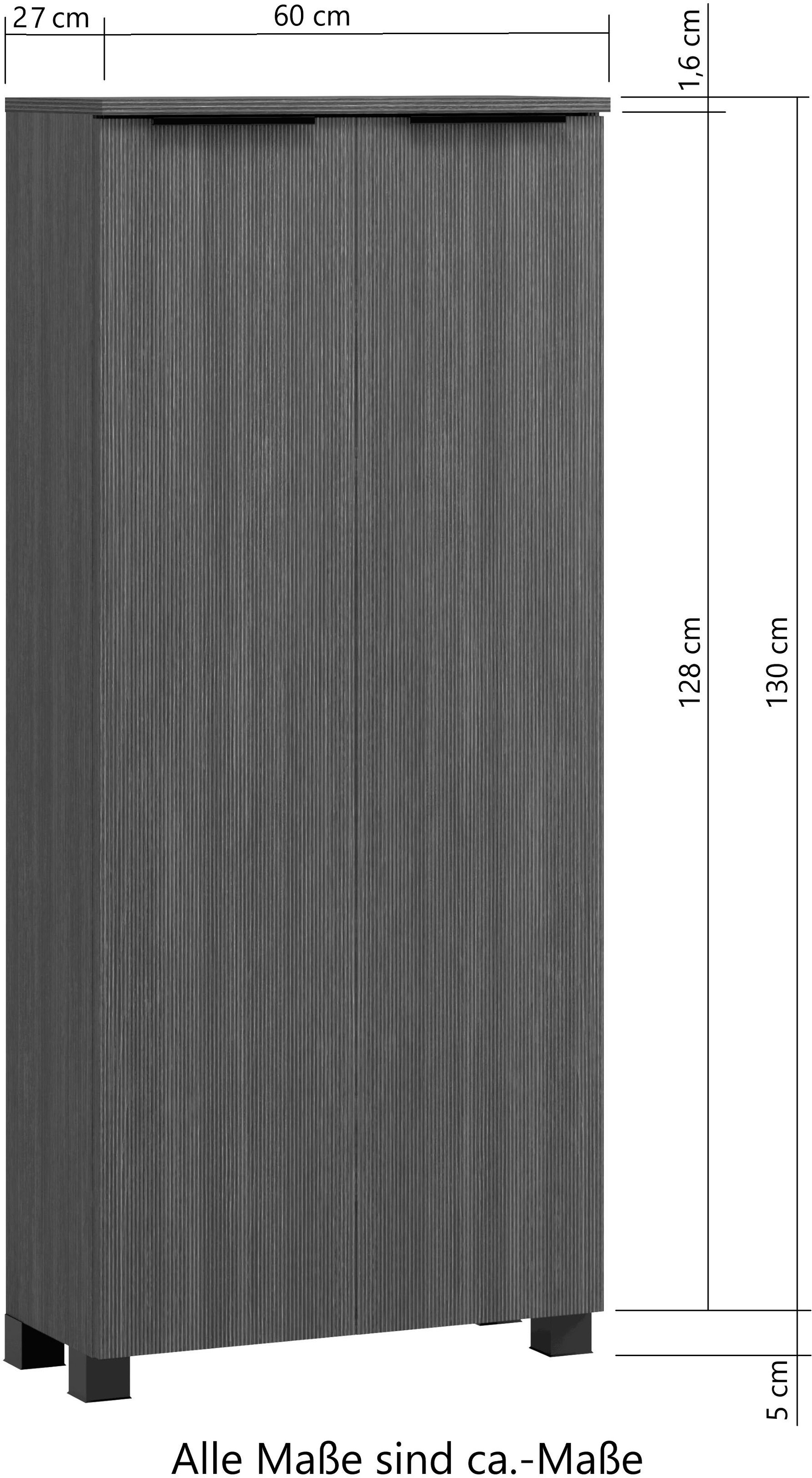 welltime Midischrank, Welltime, Breite 60 cm, gedämpfte Scharniere