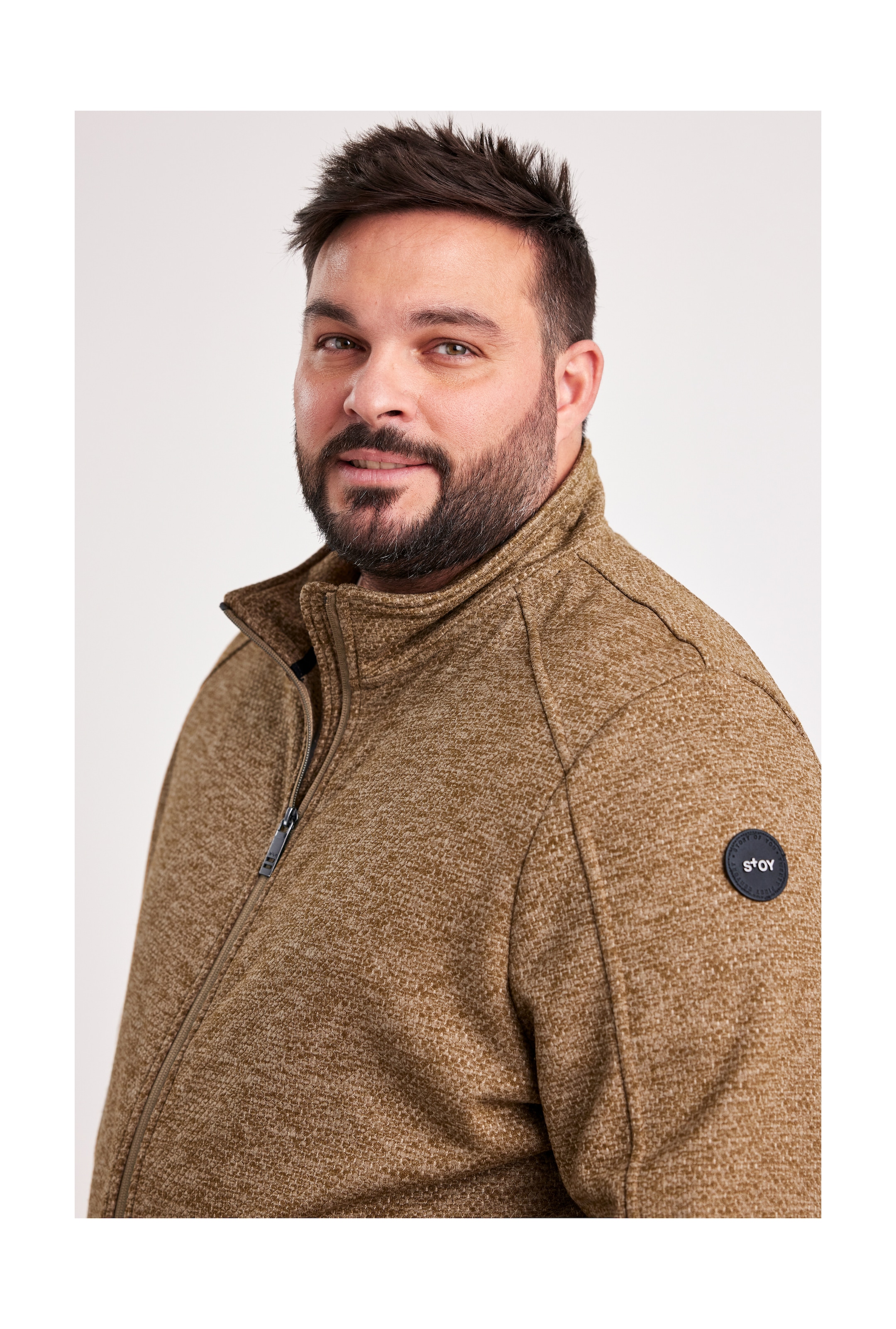 STOY Fleecejacke »STS 6 MN KNTFLC JCKT«, Leichte Strickfleecejacke mit 4-Wege-Stretch und 2-Wege-Reißverschluss