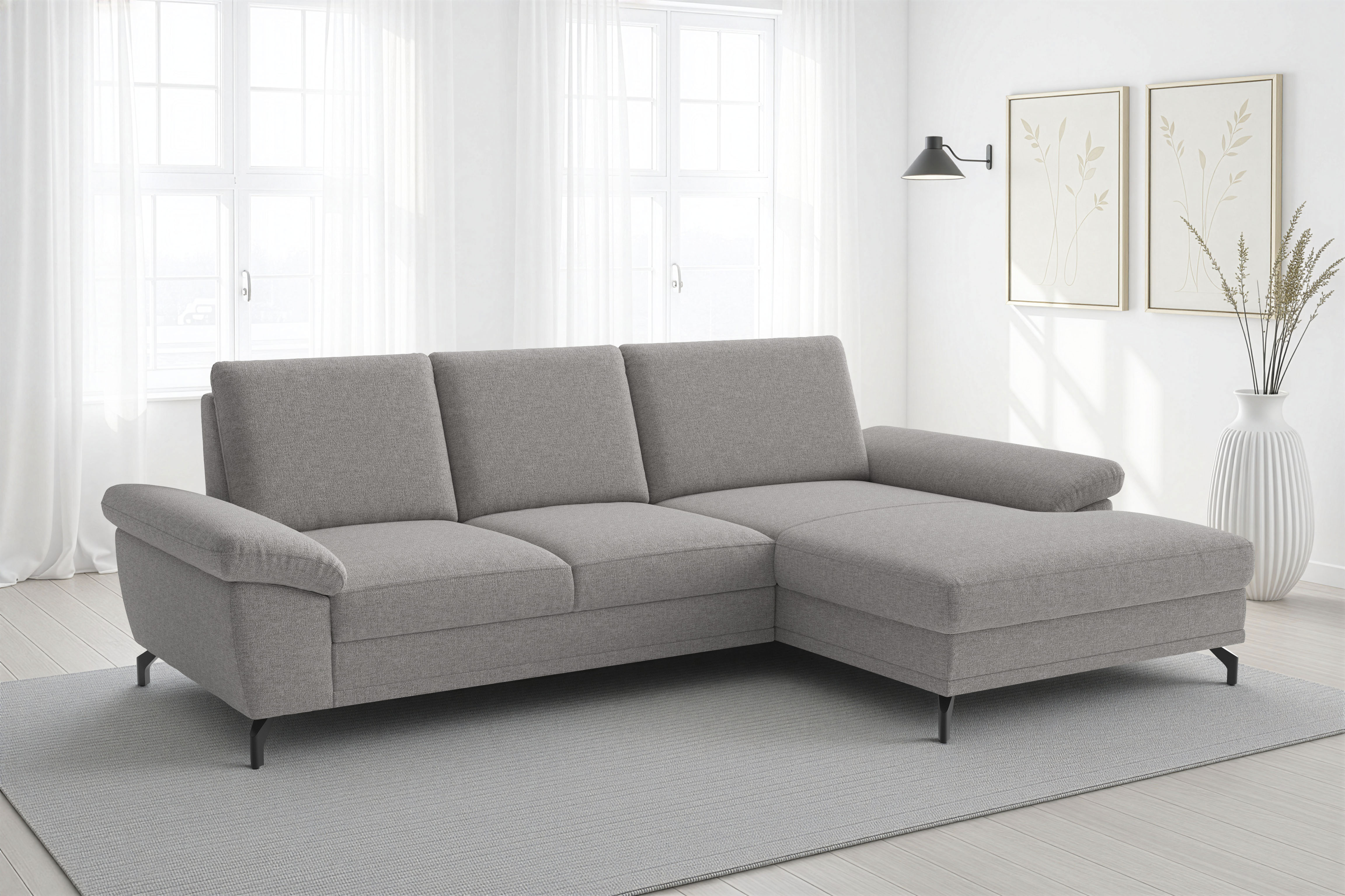 sit&more Ecksofa "Chelsea L-Form, B: 264 cm, Armteil- & Sitztiefenverstellung" optional Schlaffunktion und Bettkasten