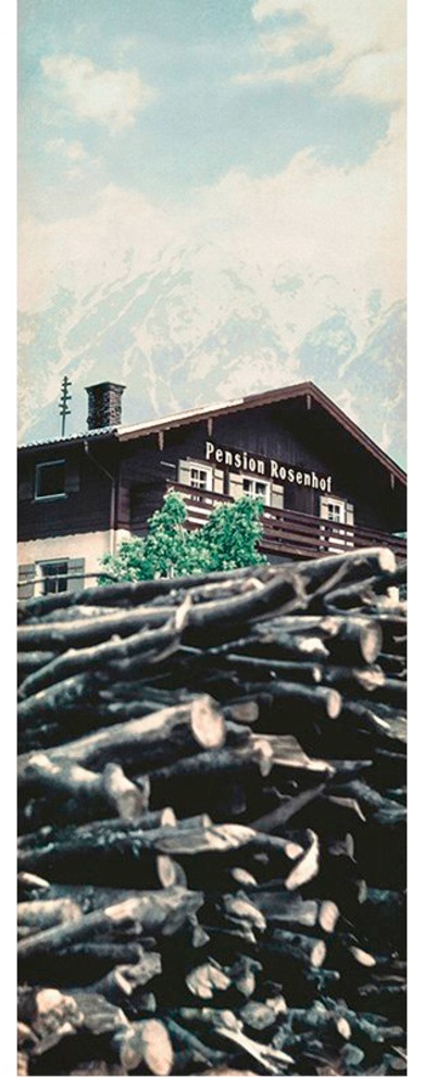 Fototapete »Nostalgia«, Landhaus Tapete Natur Panel Braun Weiß Blau 1,00m x 2,80m