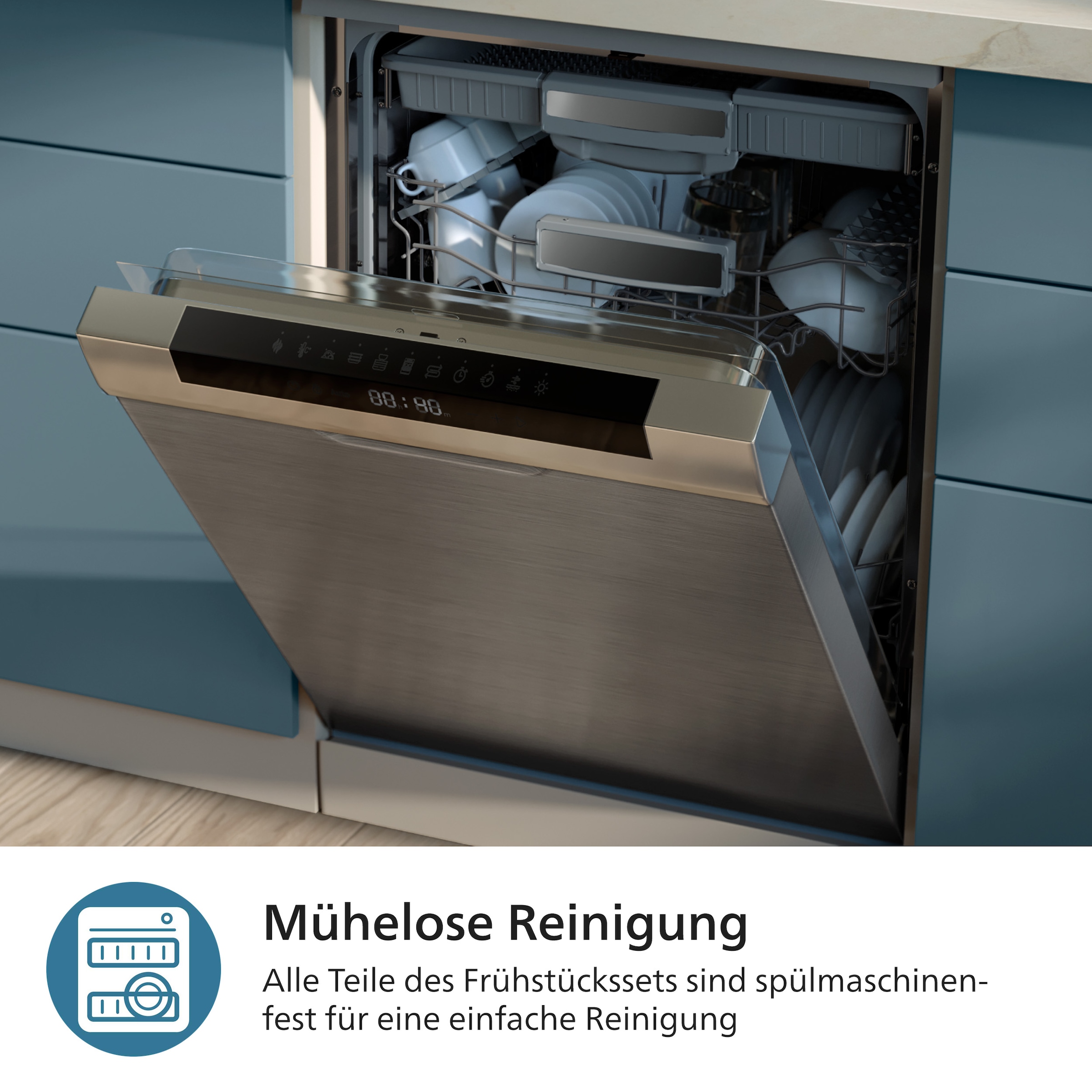 Philips Airfryer-Toasthalter »HD9921/00 für Airfryer 6,2 l, 8,3 l und 9 l«, Edelstahl, (2 St., Toastständer + Eierhalter u. Zange im Lieferumfang), Frühstücksset mit HomeID App, spülmaschinenfest