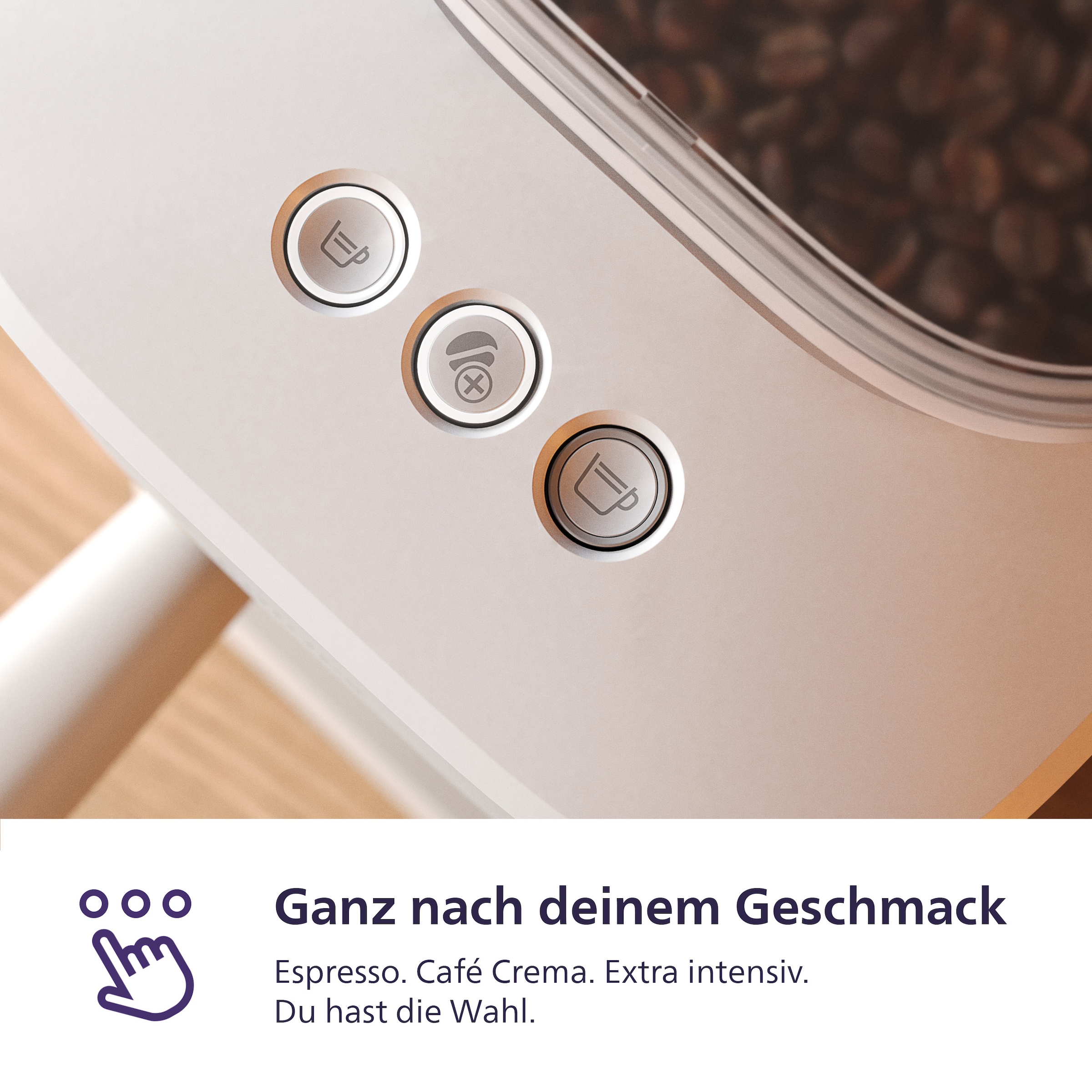 PHILIPS baristina Espressomaschine »BAR300/00 mit Mahlwerk für ganze Bohnen« 16 bar Pumpendruck, Naturweiß​