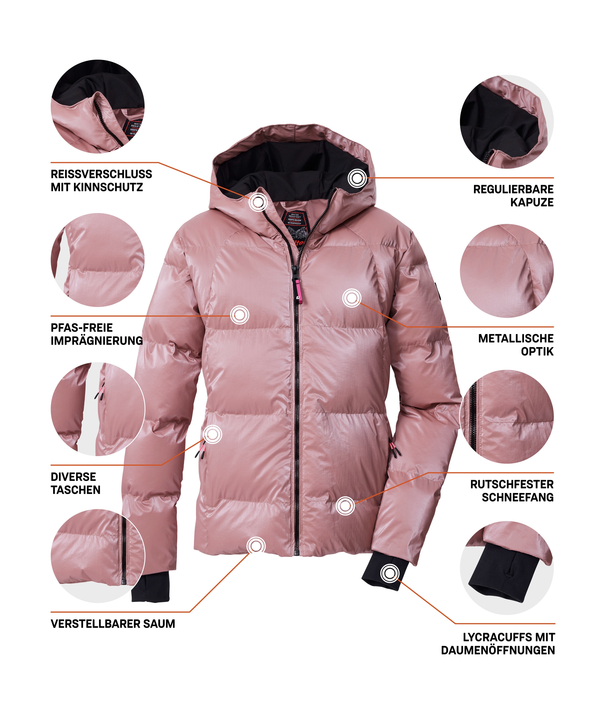 Killtec Steppjacke »KSW 210 GRLS QLTD JCKT«, Metallische Optik, wasserabweisend, warm, PFAs-frei imprägniert