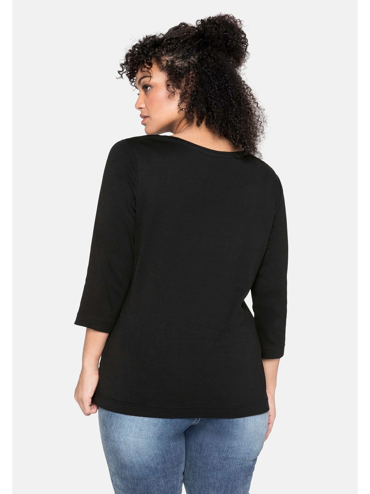 Sheego 3/4-Arm-Shirt reiner kaufen für Baumwolle BAUR »Große aus Größen«, |