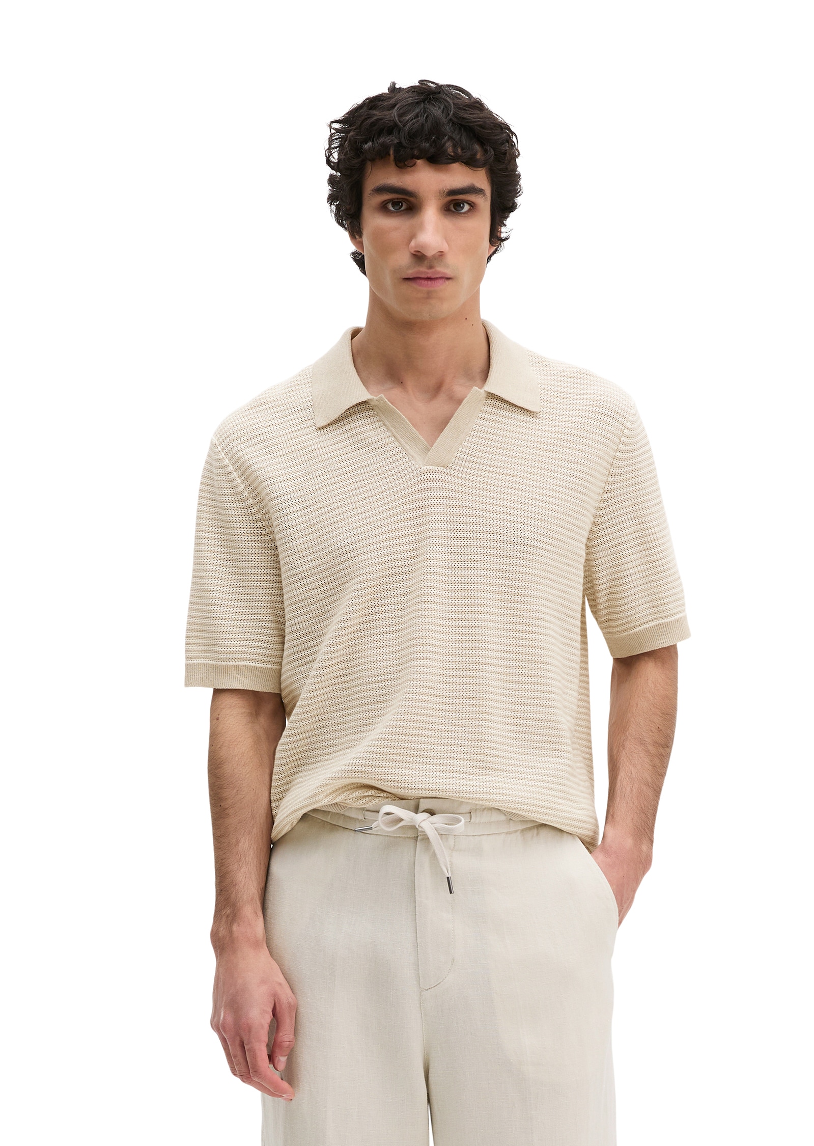 Marc O'Polo Poloshirt »aus Bio-Baumwolle und Leinen«