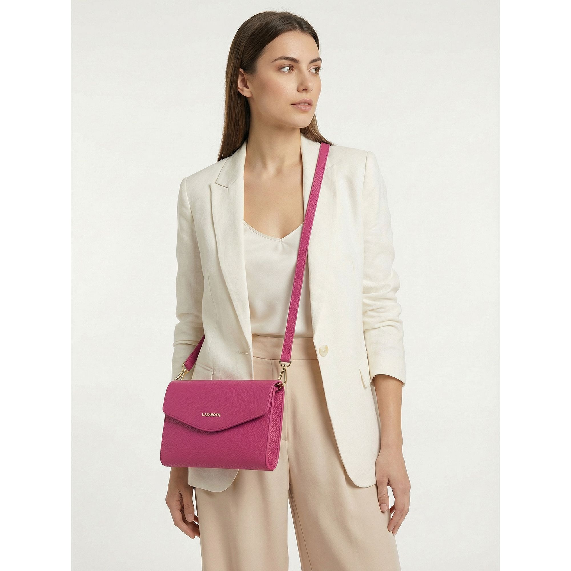 Lazarotti Clutch »Bologna Leather Clutch Umhängetasche Leder 23 cm«