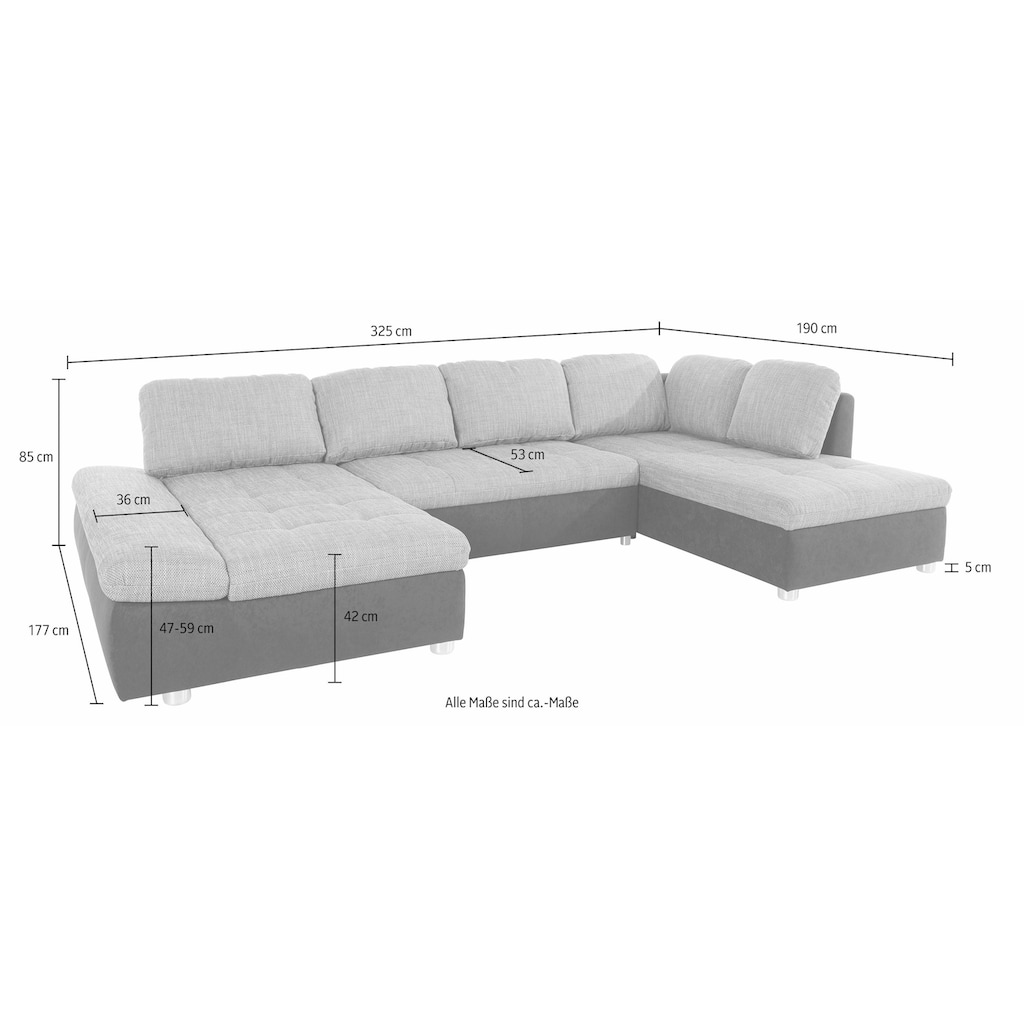 sit&more Wohnlandschaft »Bergamo U-Form«