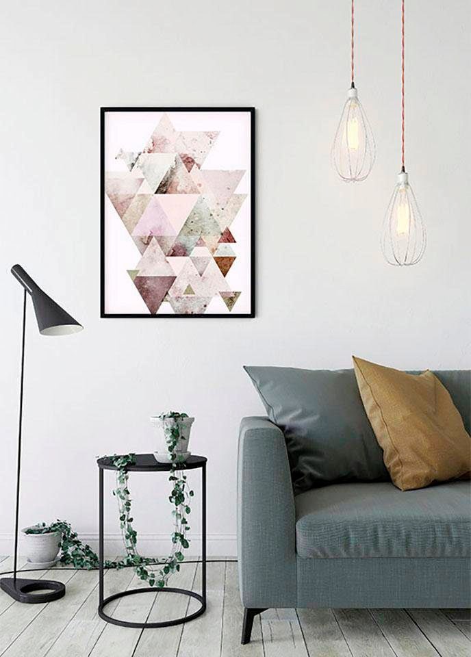 Komar Poster »Triangles Red«, Formen-Kunst, Höhe: 40cm bestellen | BAUR