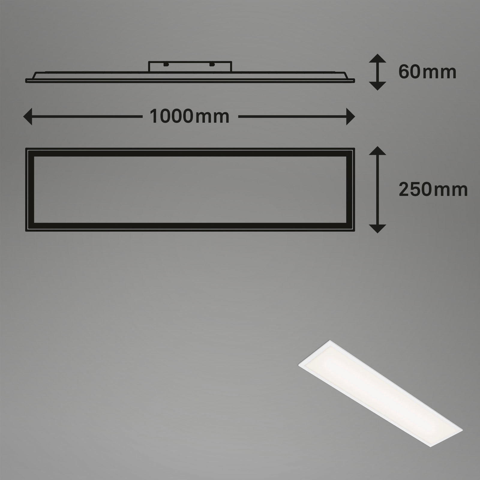 Briloner Leuchten LED Panel »7067016 Simple«, Leuchtmittel LED-Board | LED fest integriert, Deckenlampe, 100x25x6cm, Weiß, 22W, Wohnzimmer, Schlafzimmer, Küche