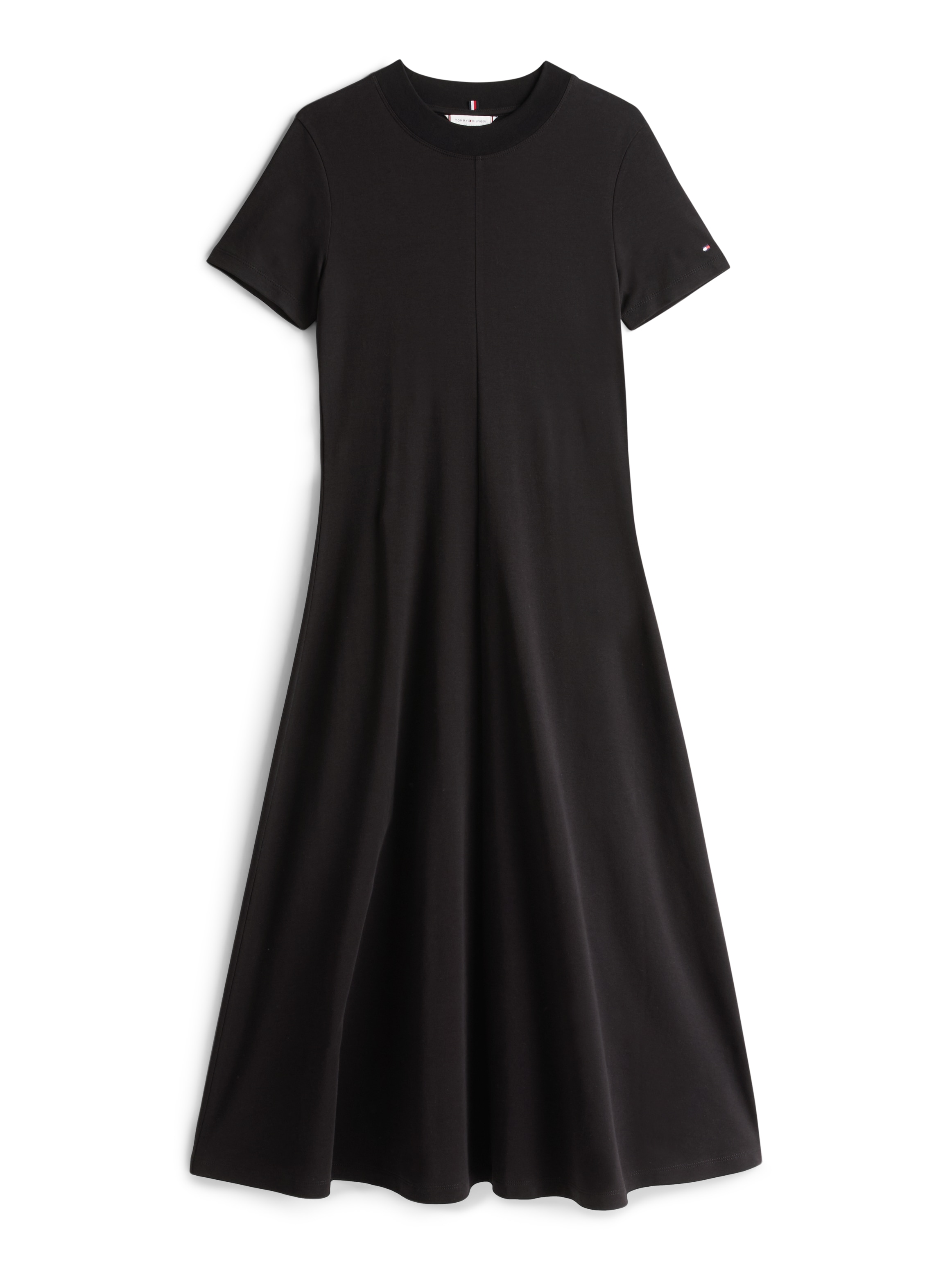 Tommy Hilfiger Midikleid »MODERN F&F MIDI DRESS«, mit Logostickerei, mit Teilungsnähten